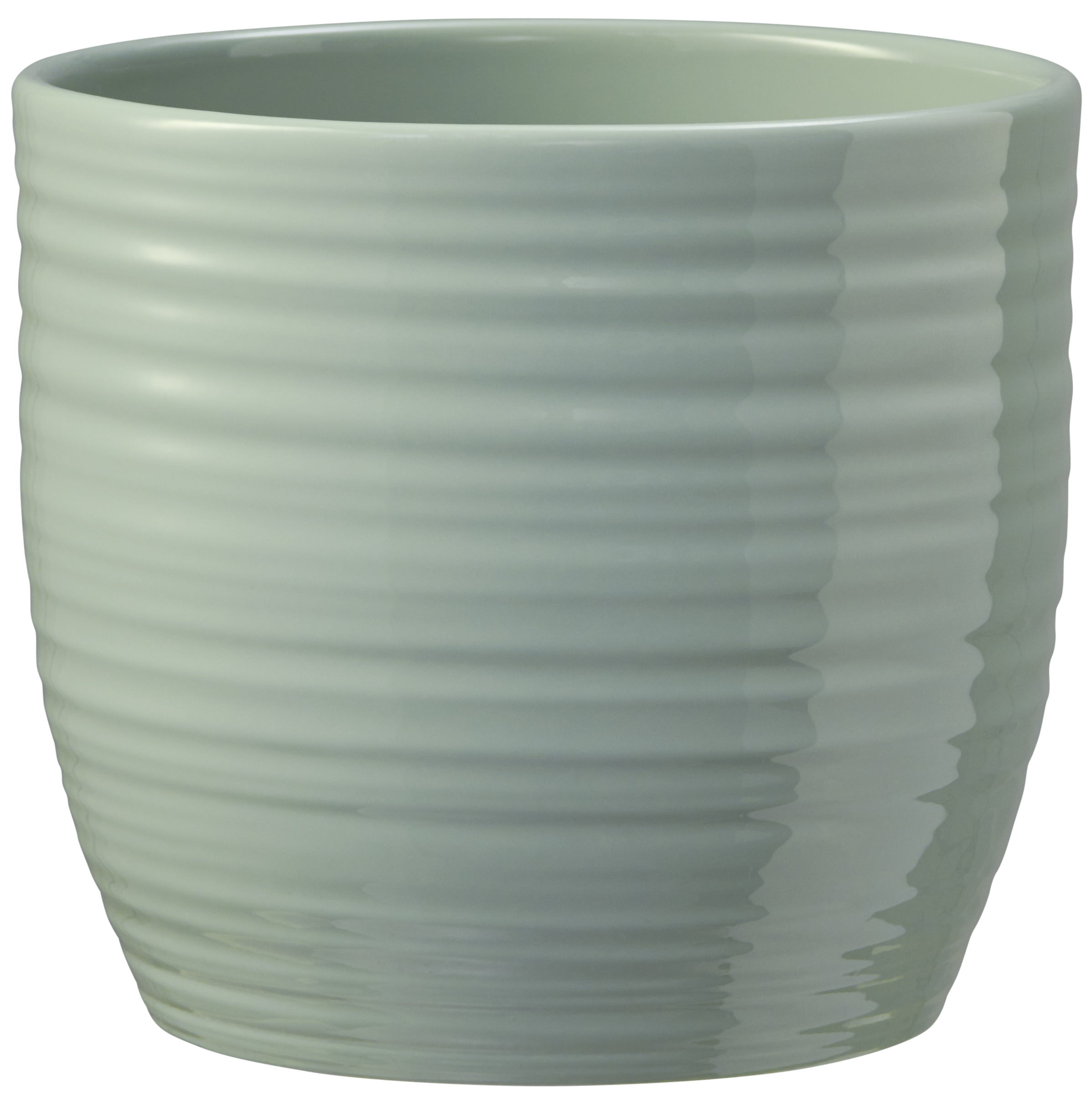 Bergamo Pure Ceramic Pot - 5.1" Shiny Glacier Blue