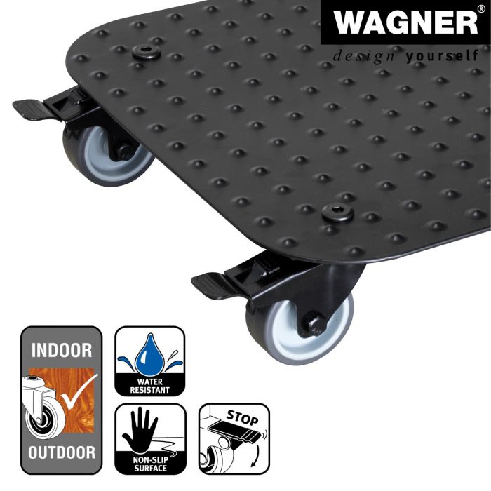 Aluminum Plant Caddy - 11.4" Black Square