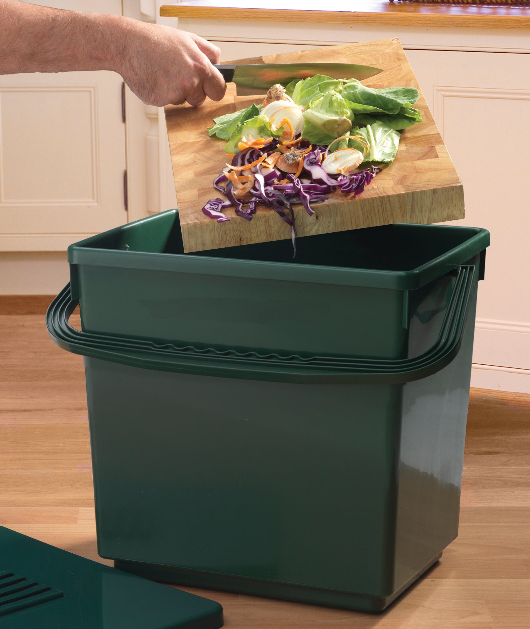 Jumbo Compost Caddy with Replacement Filters & Biodegradable Bags