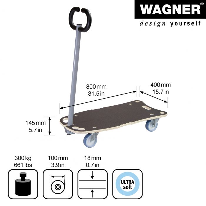 Maxi Grip Transport Helper w/36" Handle - 24" Black