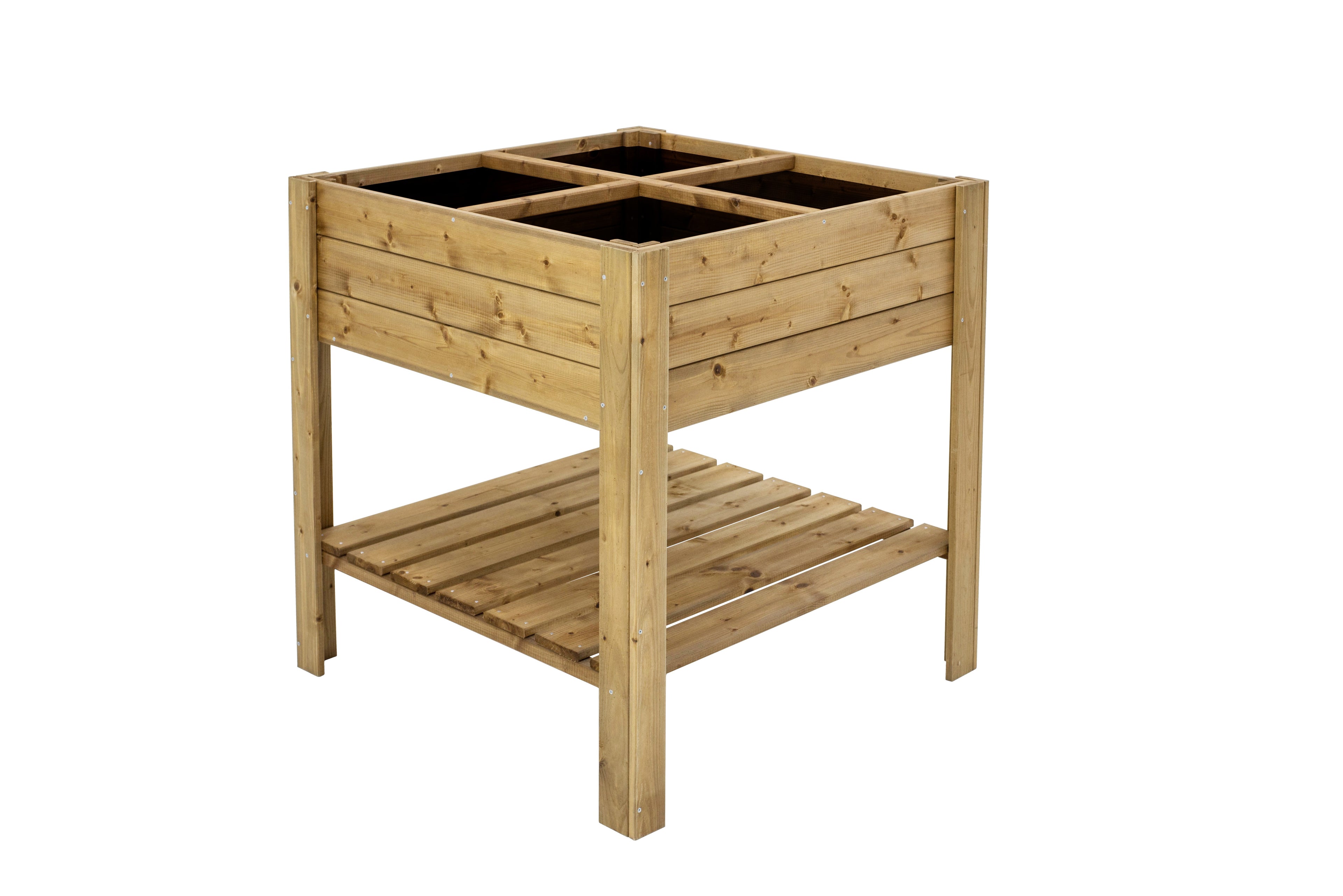 Square Raised Bed with Shelf