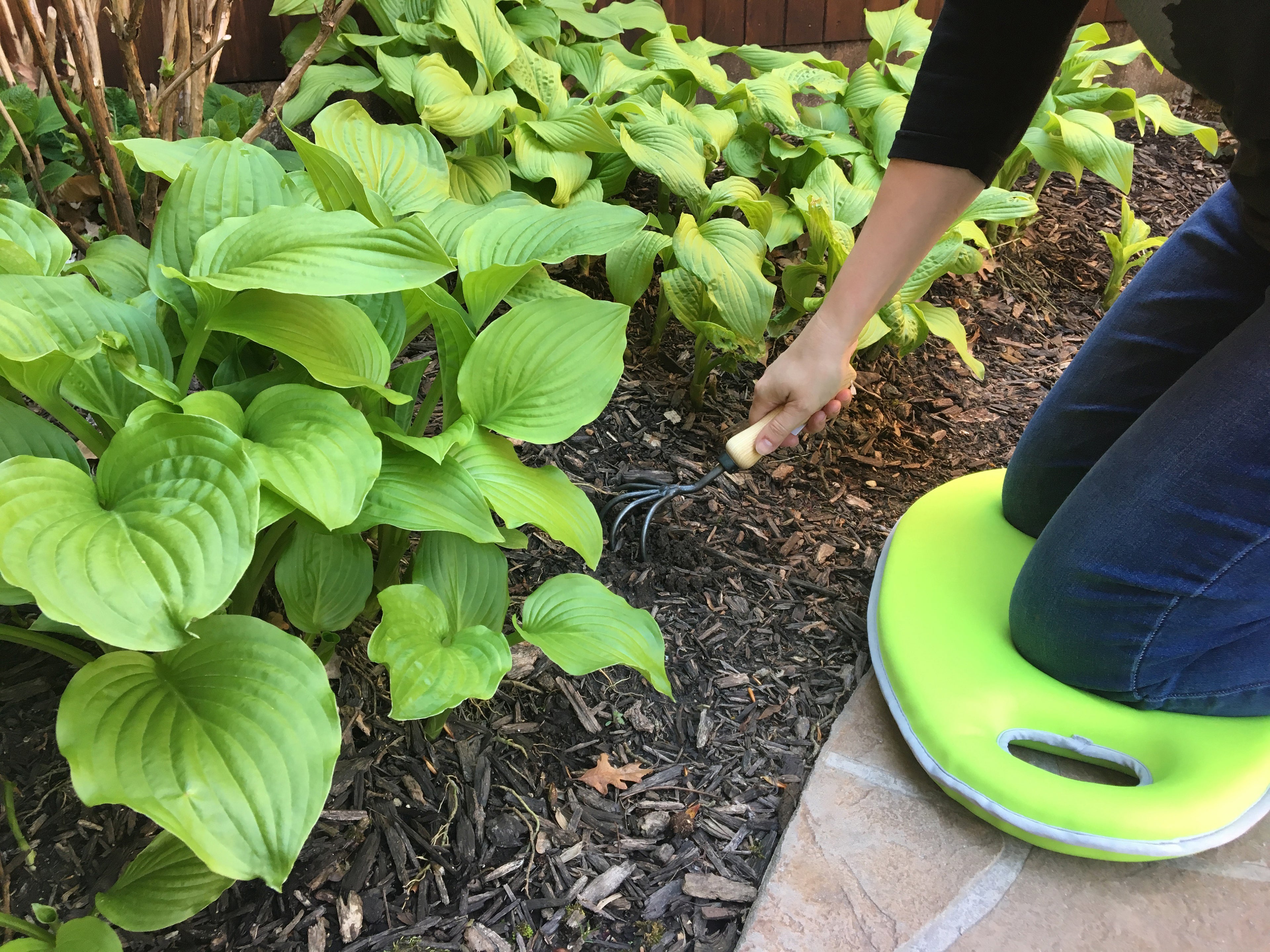 Metal Watering Can & Memory Foam Kneel Cushion Combo - 1.2 gal Green
