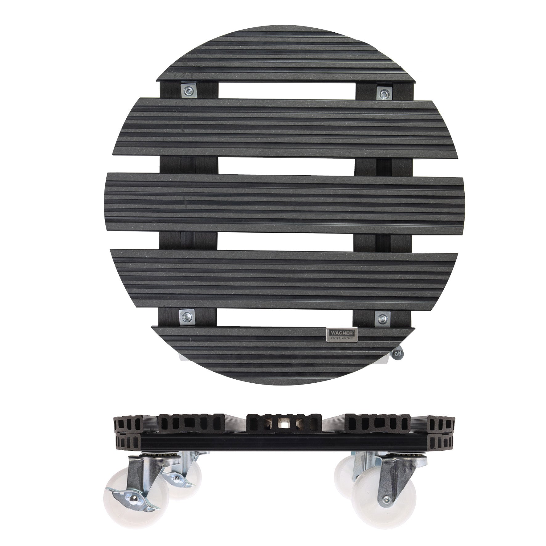 Wagner Waterproof Plant Caddy - 15.1" Gray Round