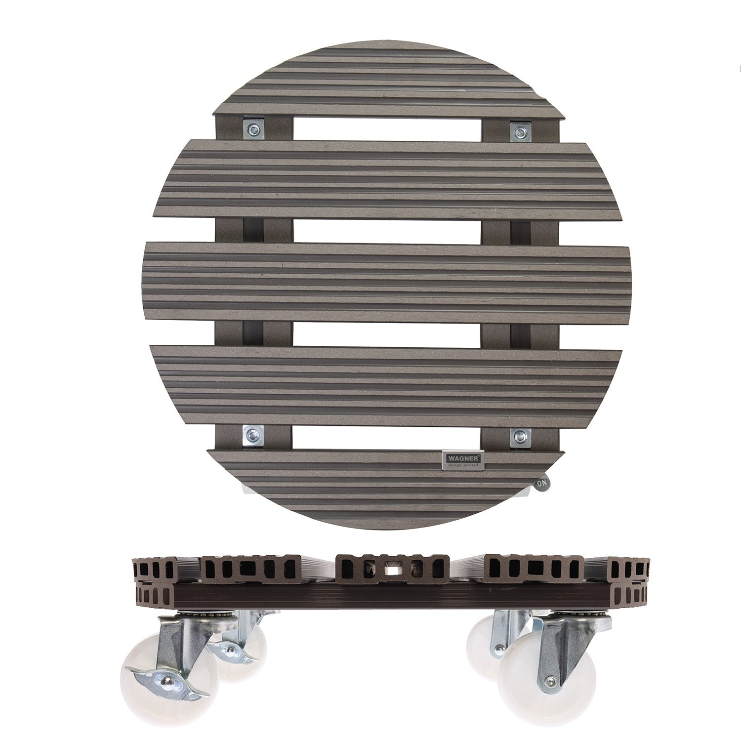 Wagner Waterproof Plant Caddy - 15.1" Taupe Round