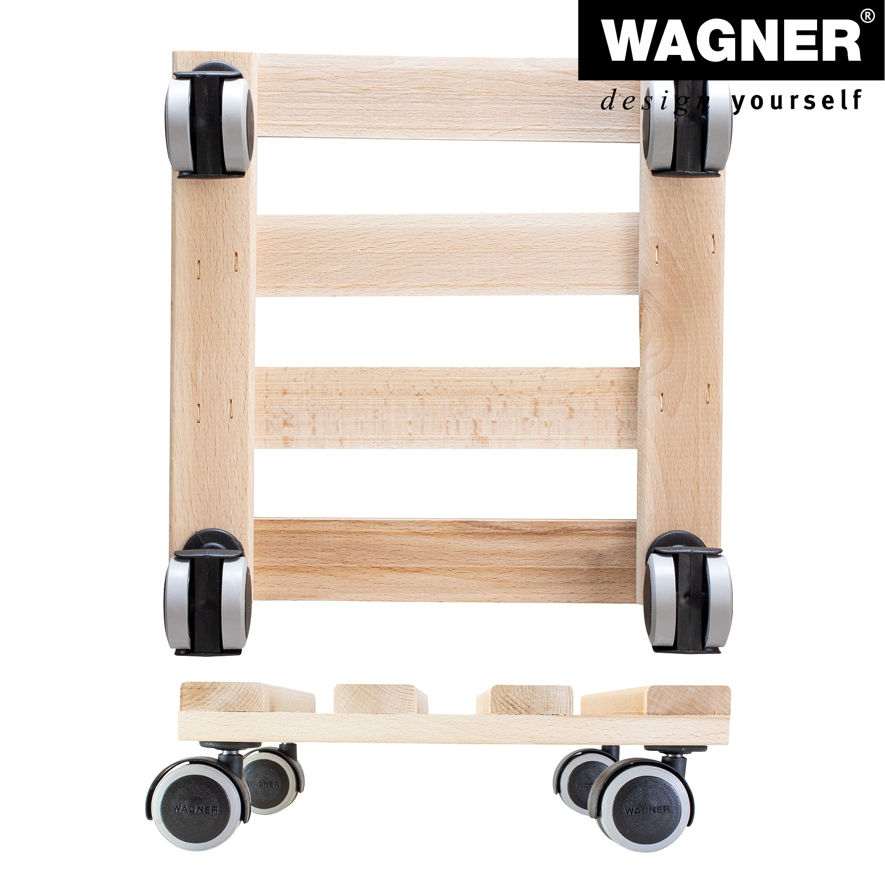 Wooden Plant Caddy - 10" Natural Square