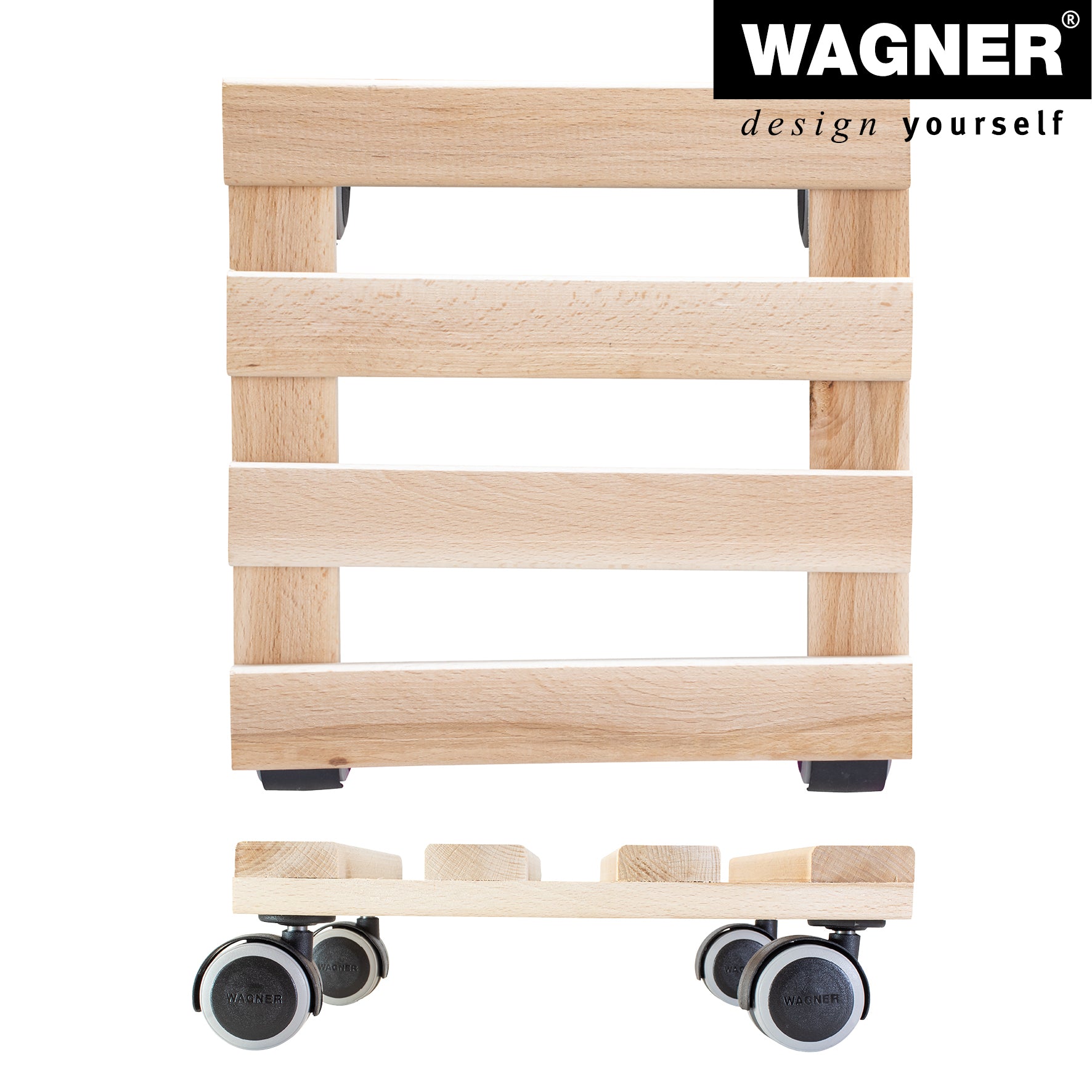 Wooden Plant Caddy - 10" Natural Square