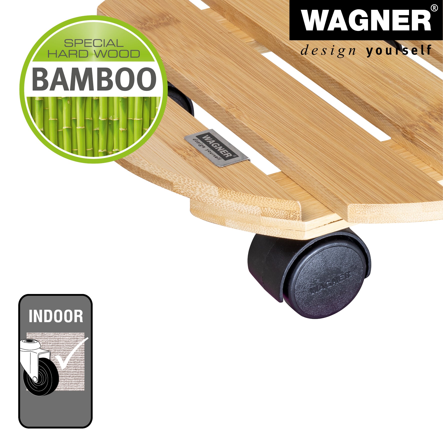 Bamboo Plant Caddy - 11.4" Round