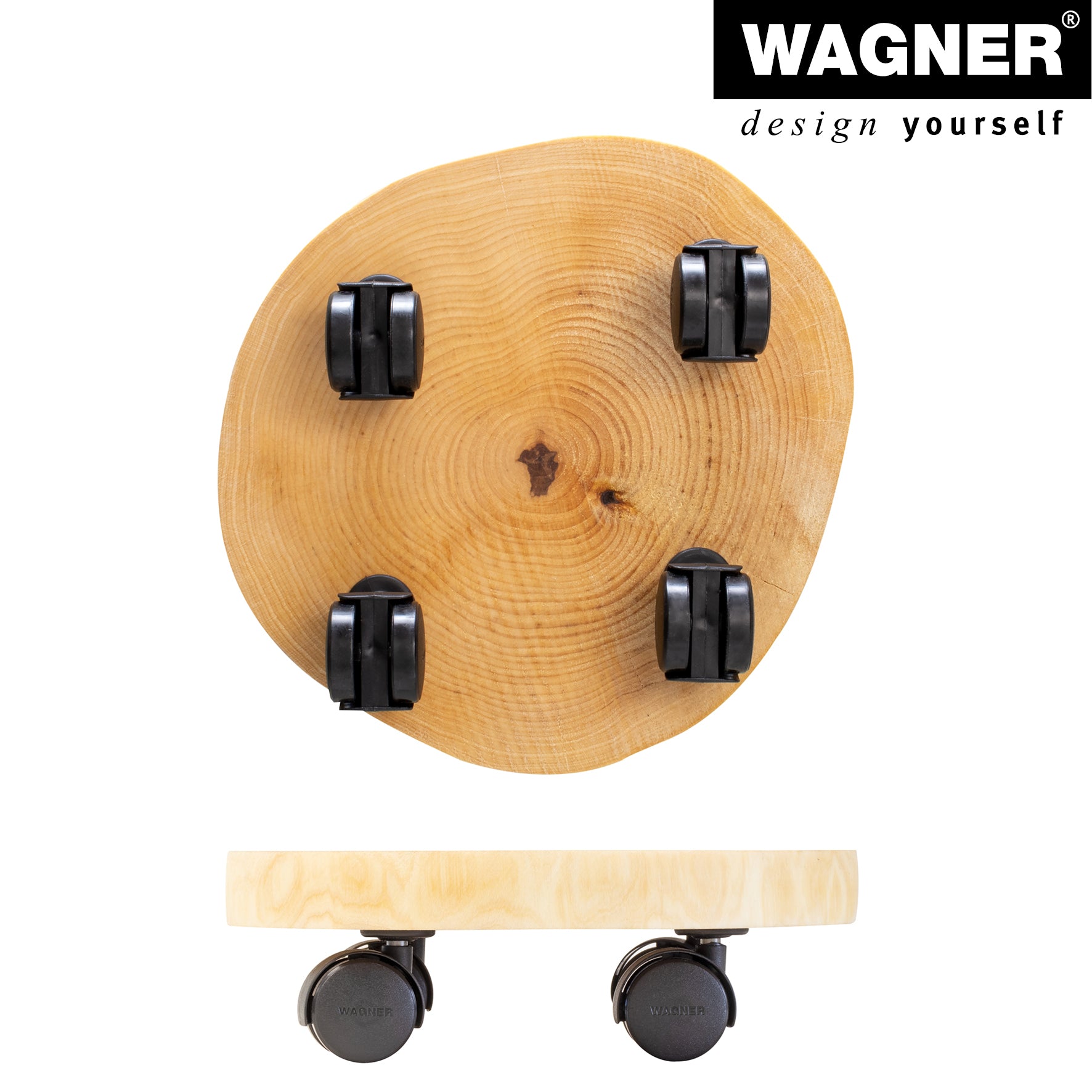 Wooden Plant Caddy - 10" Natural Birch Round