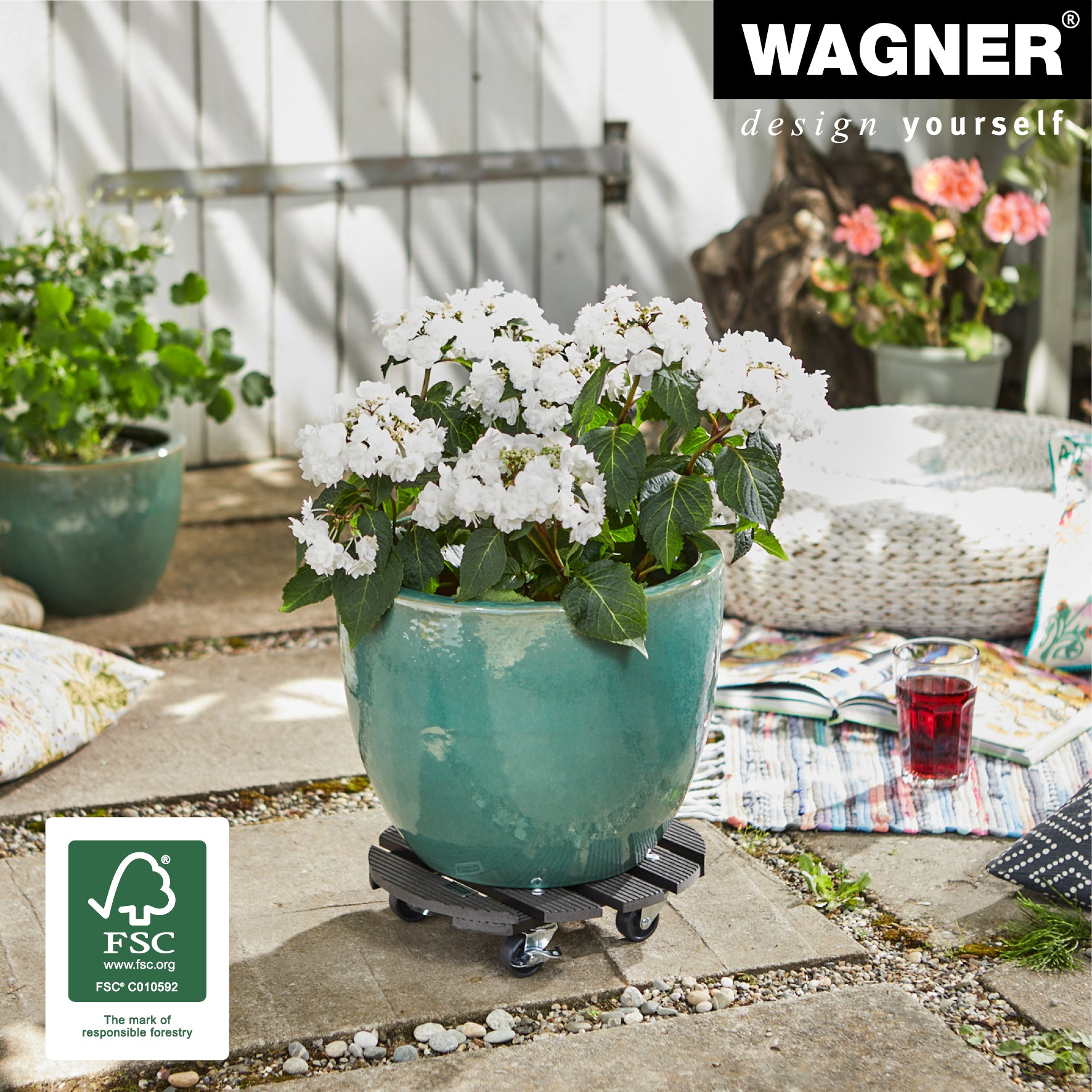 Wagner Waterproof Plant Caddy - 11.4" Gray Round