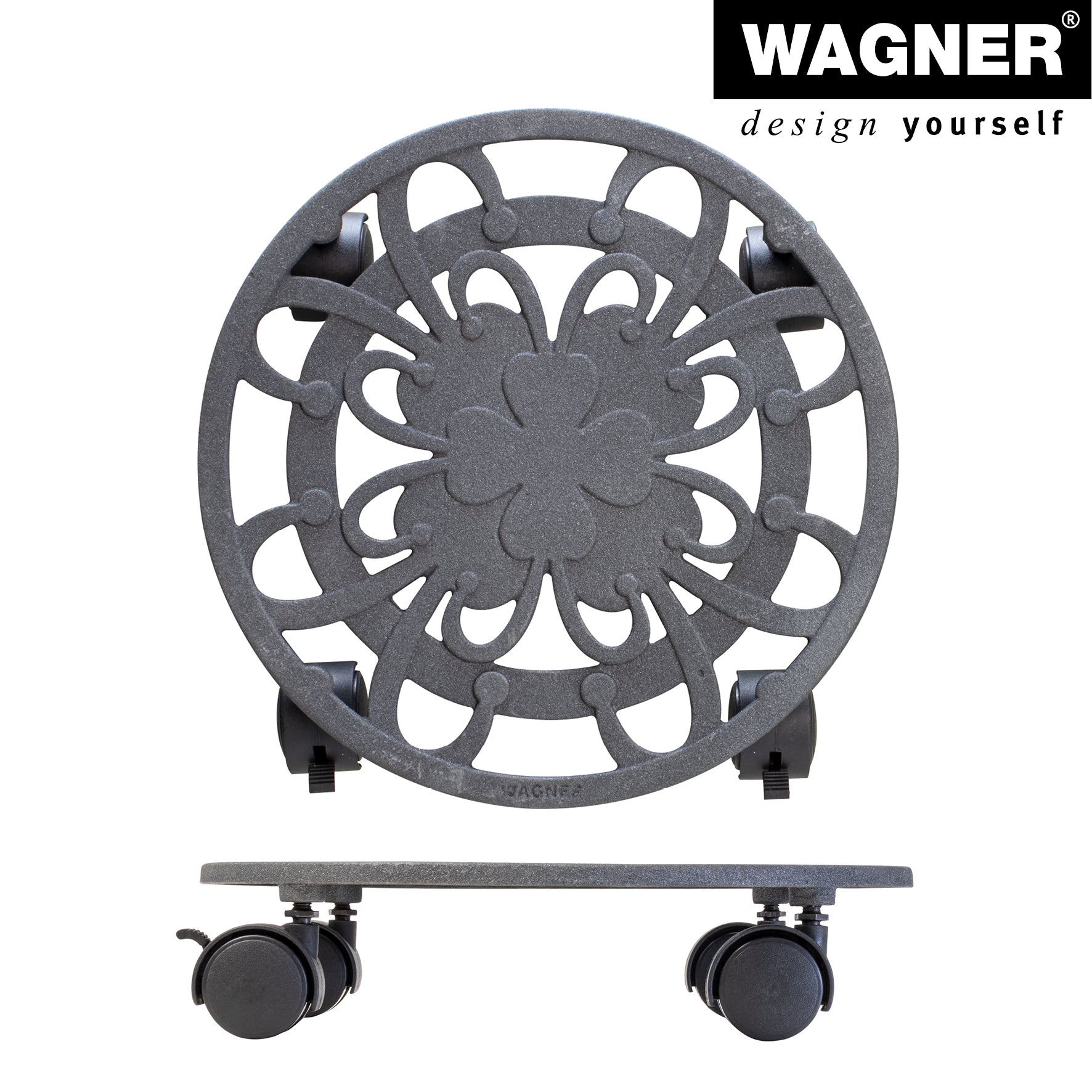 Cast Iron Plant Caddy - 11.4" Slate Gray Round