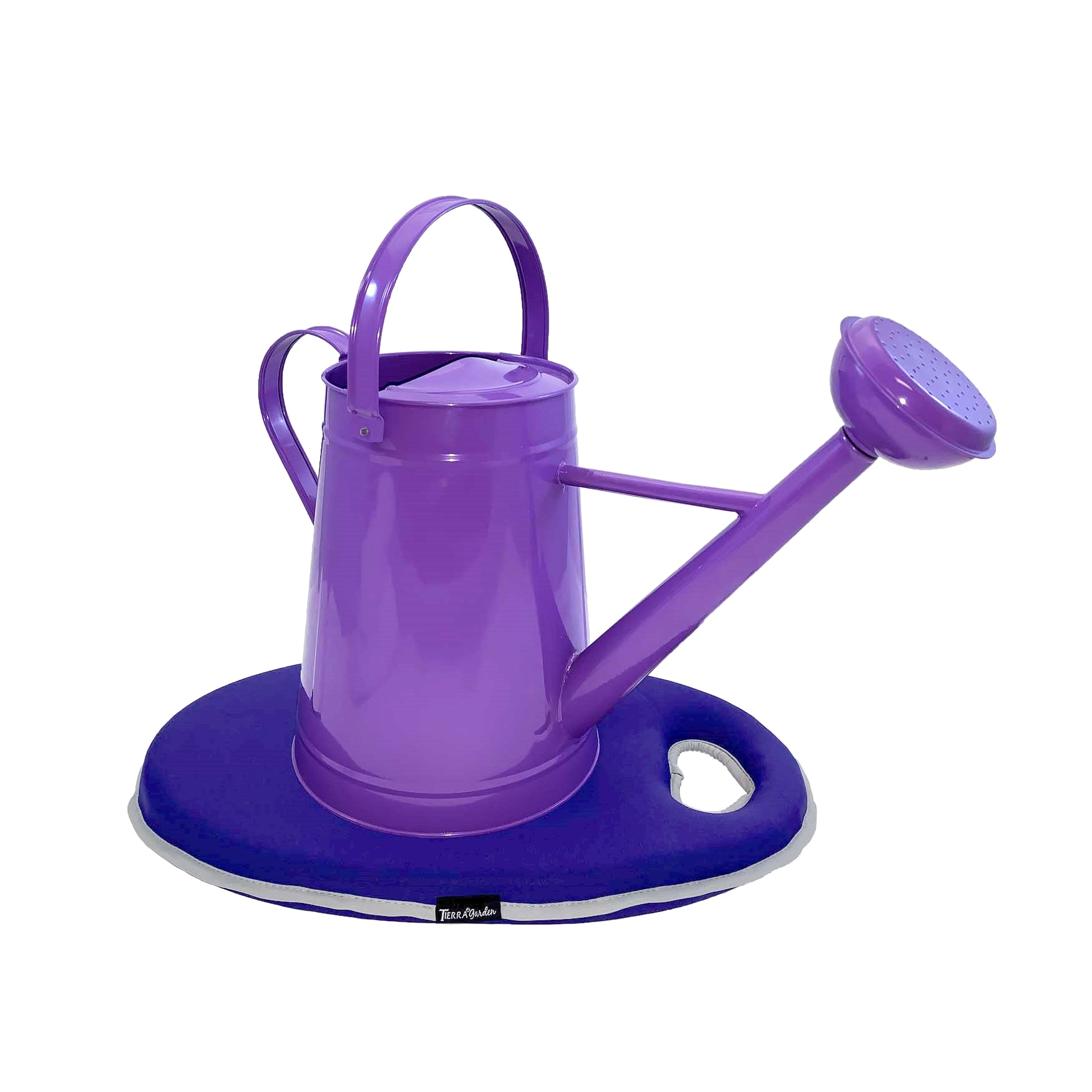 Metal Watering Can & Memory Foam Kneel Cushion - 2.1 gal Violet