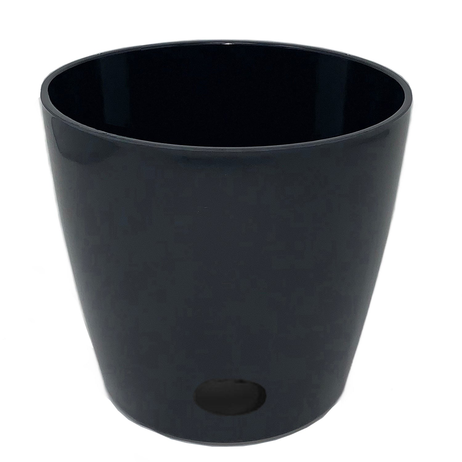 Self-Watering Bamboo Pot - 10" Black Round