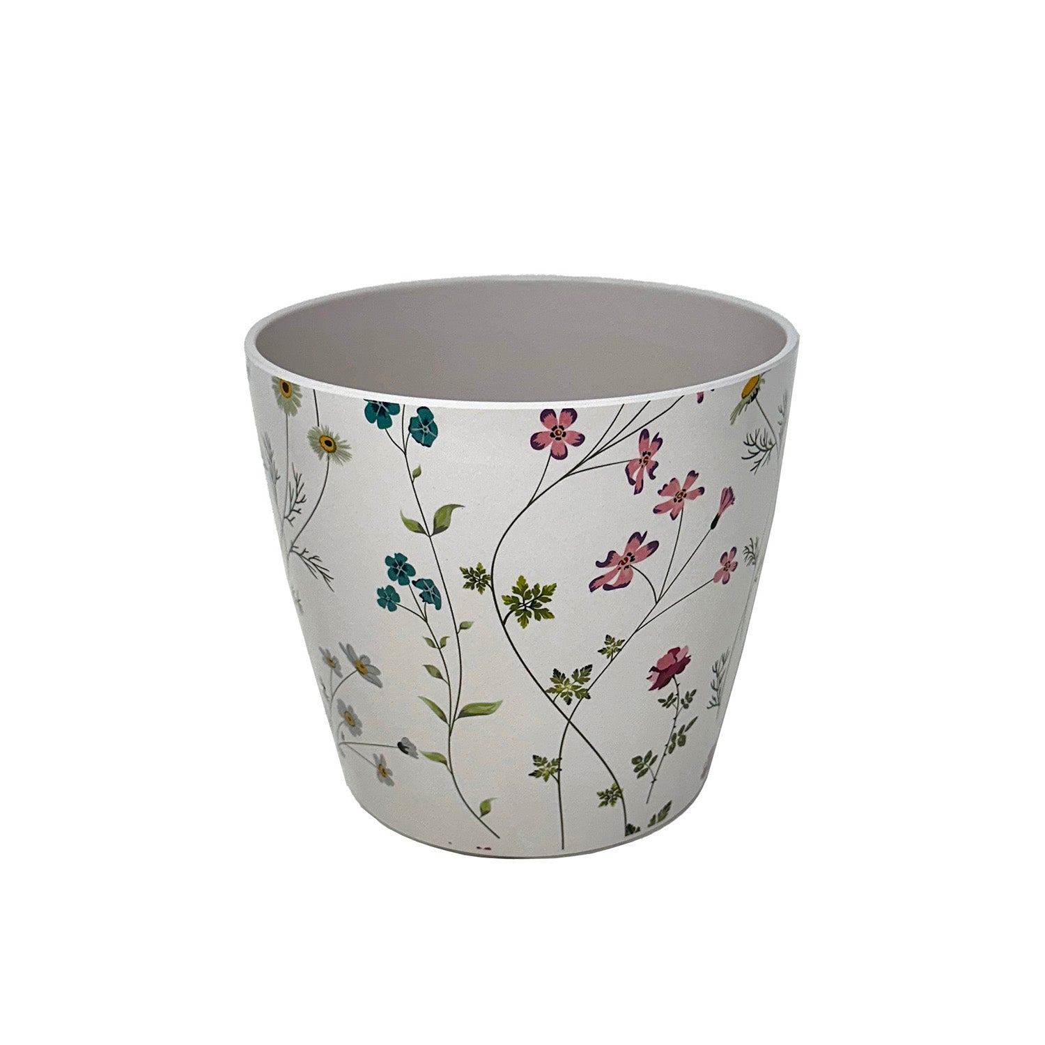 5" Round Self-Watering Bamboo Pot - Wildflower