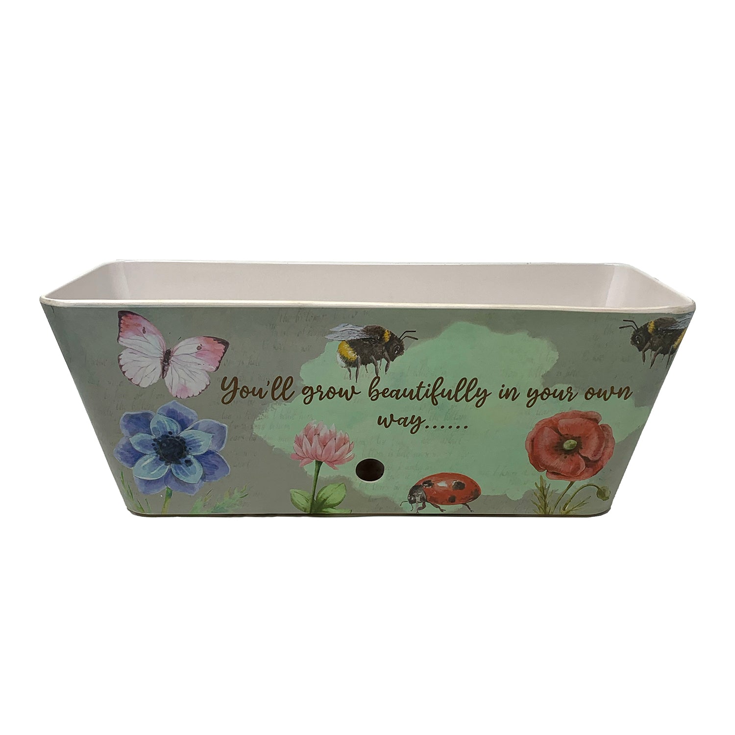 16" Rectangular Self-Watering Bamboo Planter - Flowers