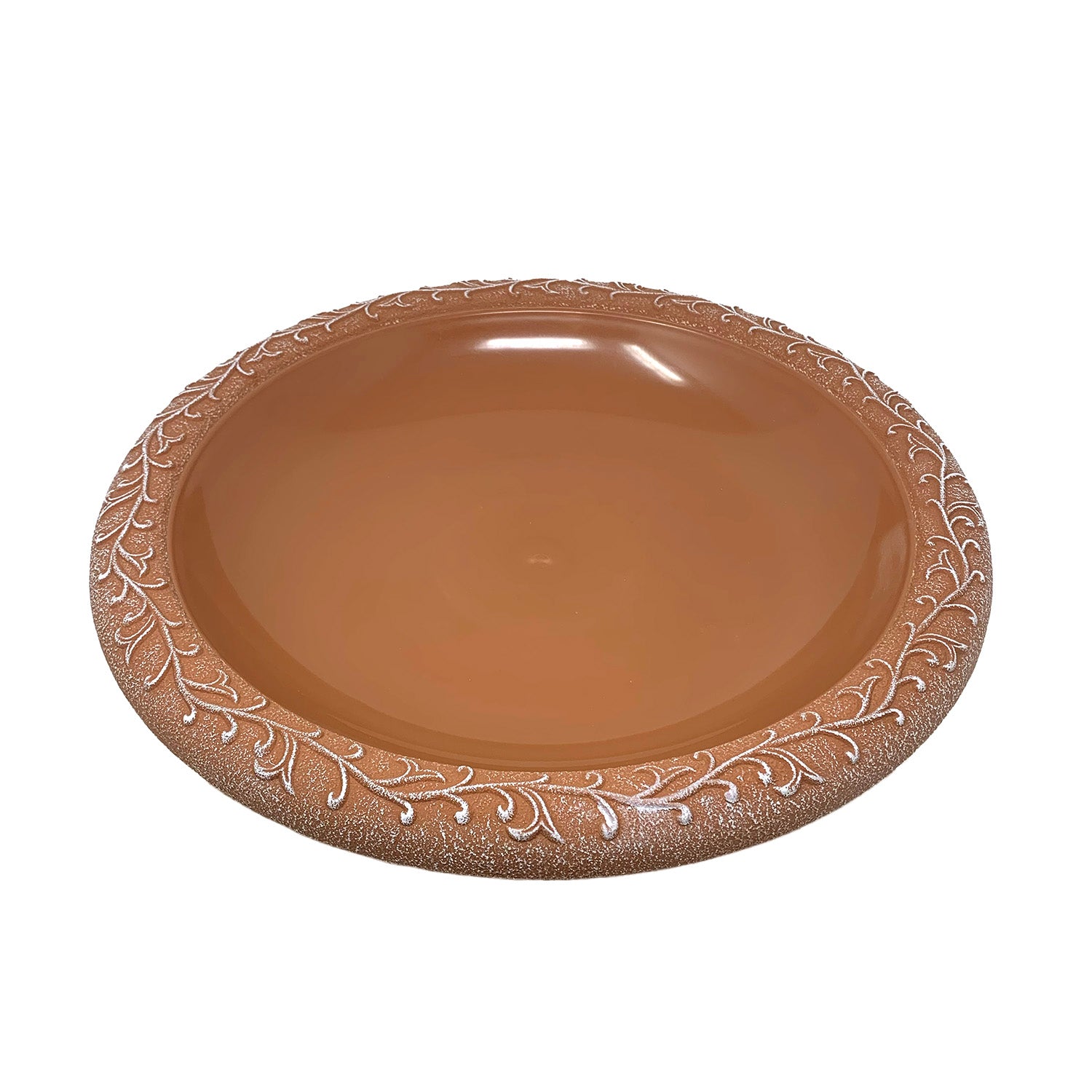 Terra Cotta Fiber Clay Birdbath - 24"