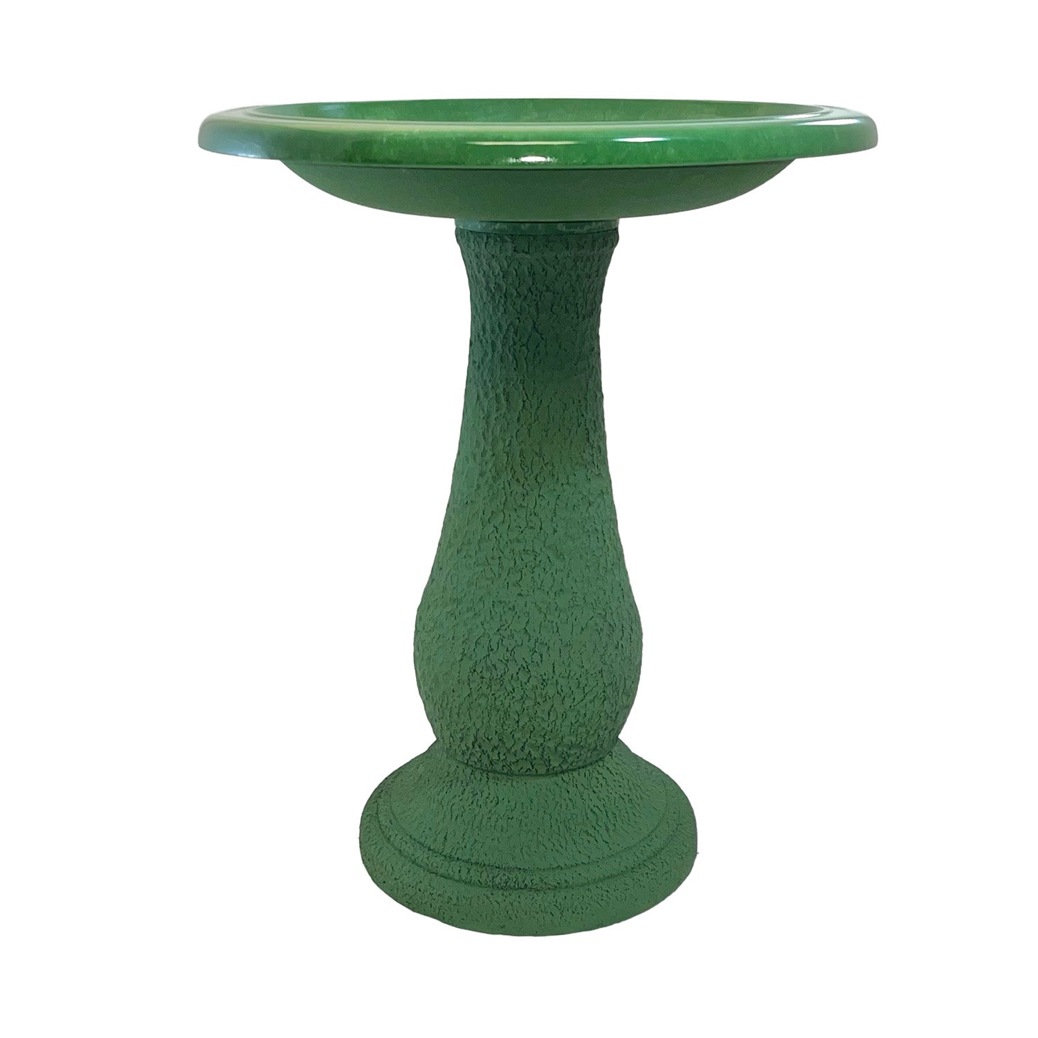 Kale Green Fiber Clay Birdbath - 24"