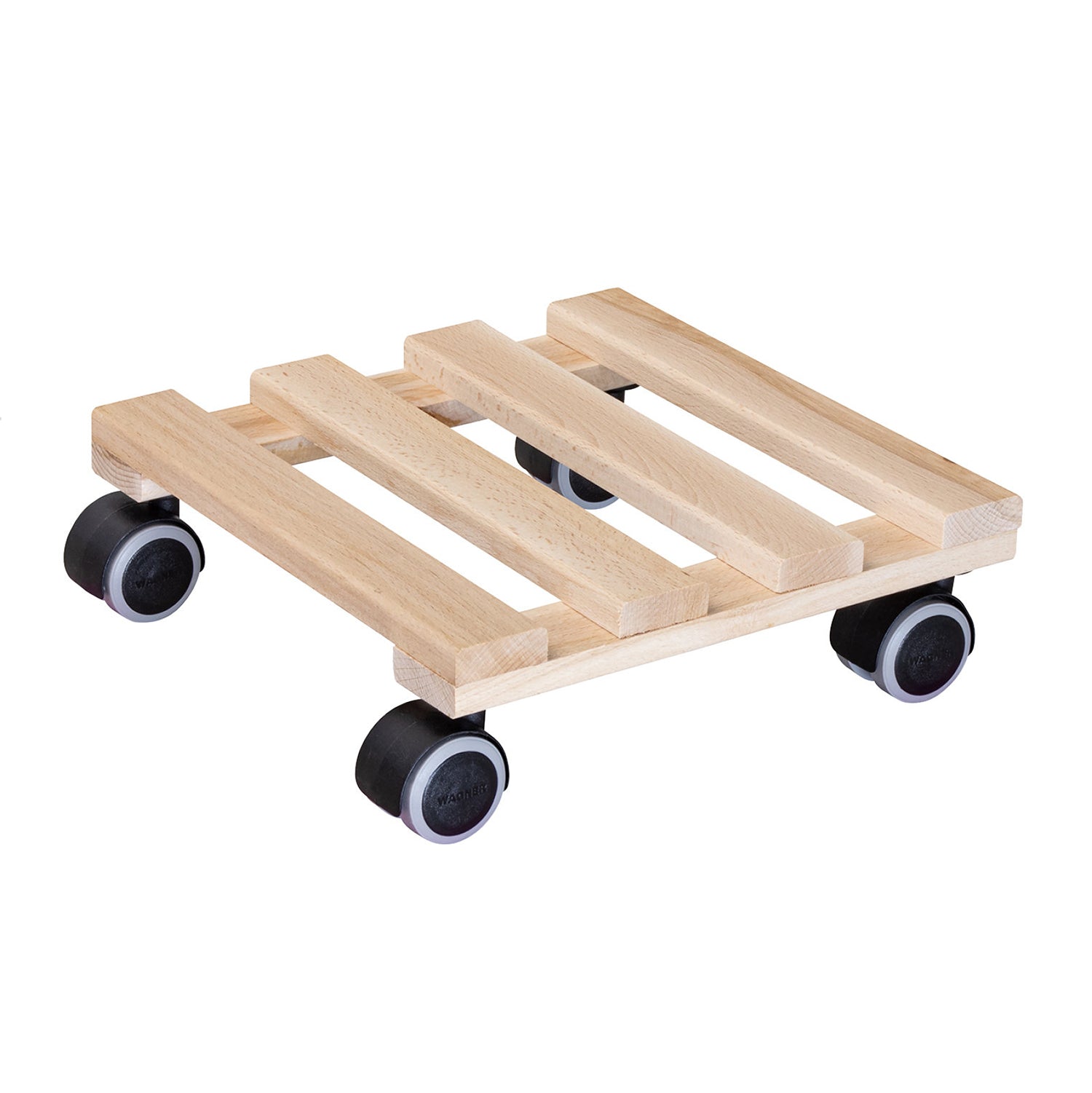 Wooden Plant Caddy - 10" Natural Square