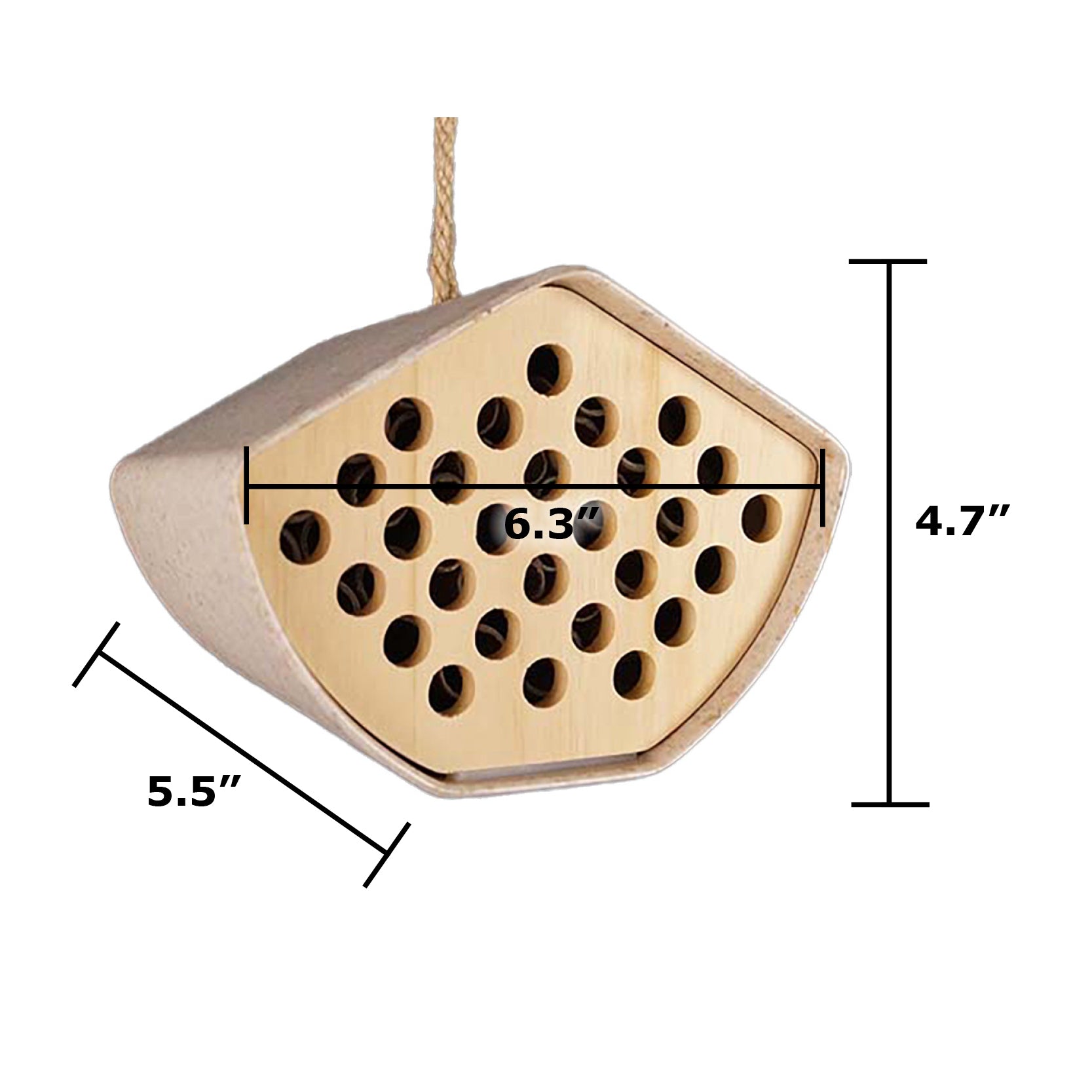 Bee House - 6.3" Chaff and Bamboo