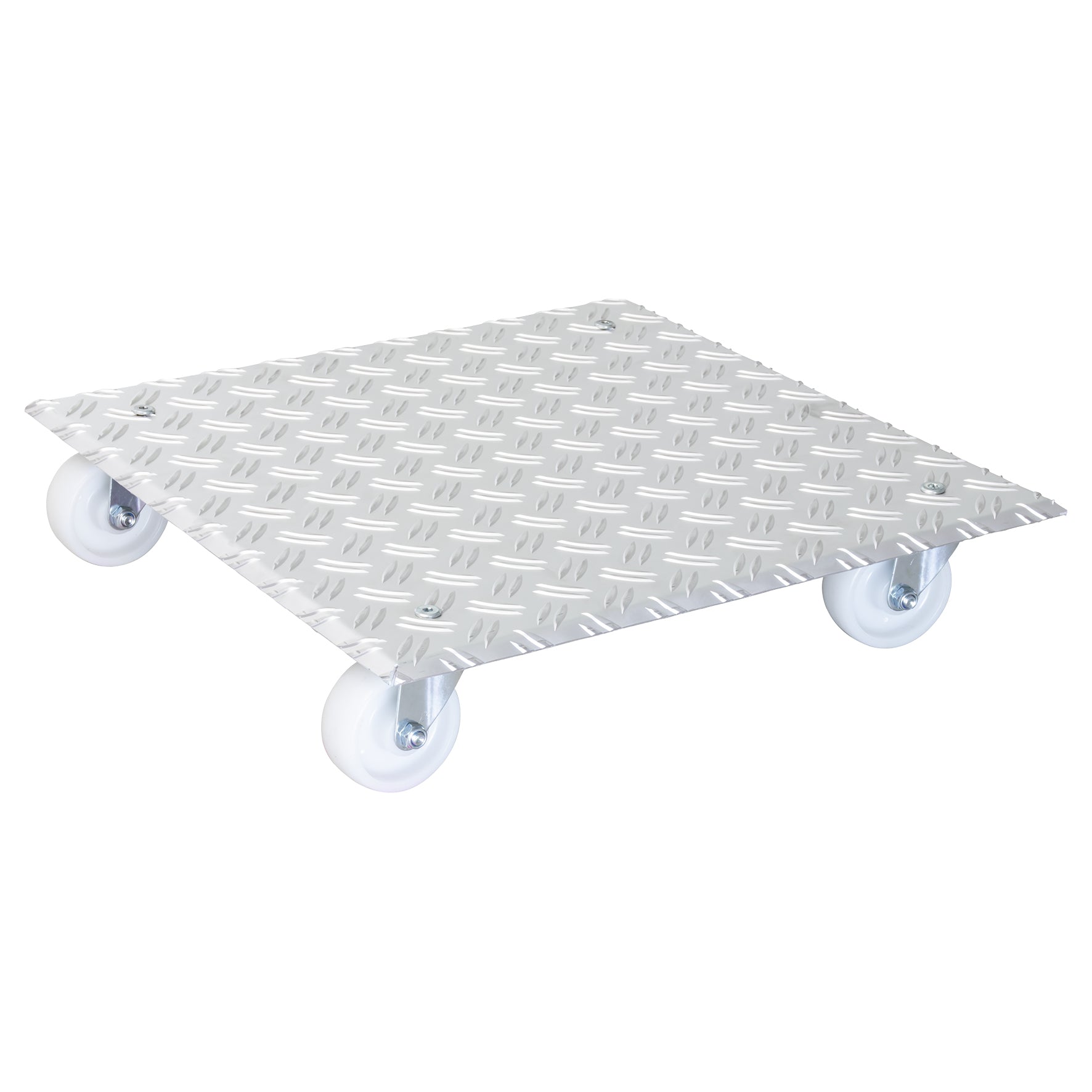 Aluminum Plant Caddy - 18.5" Silver Square Diamond Plated