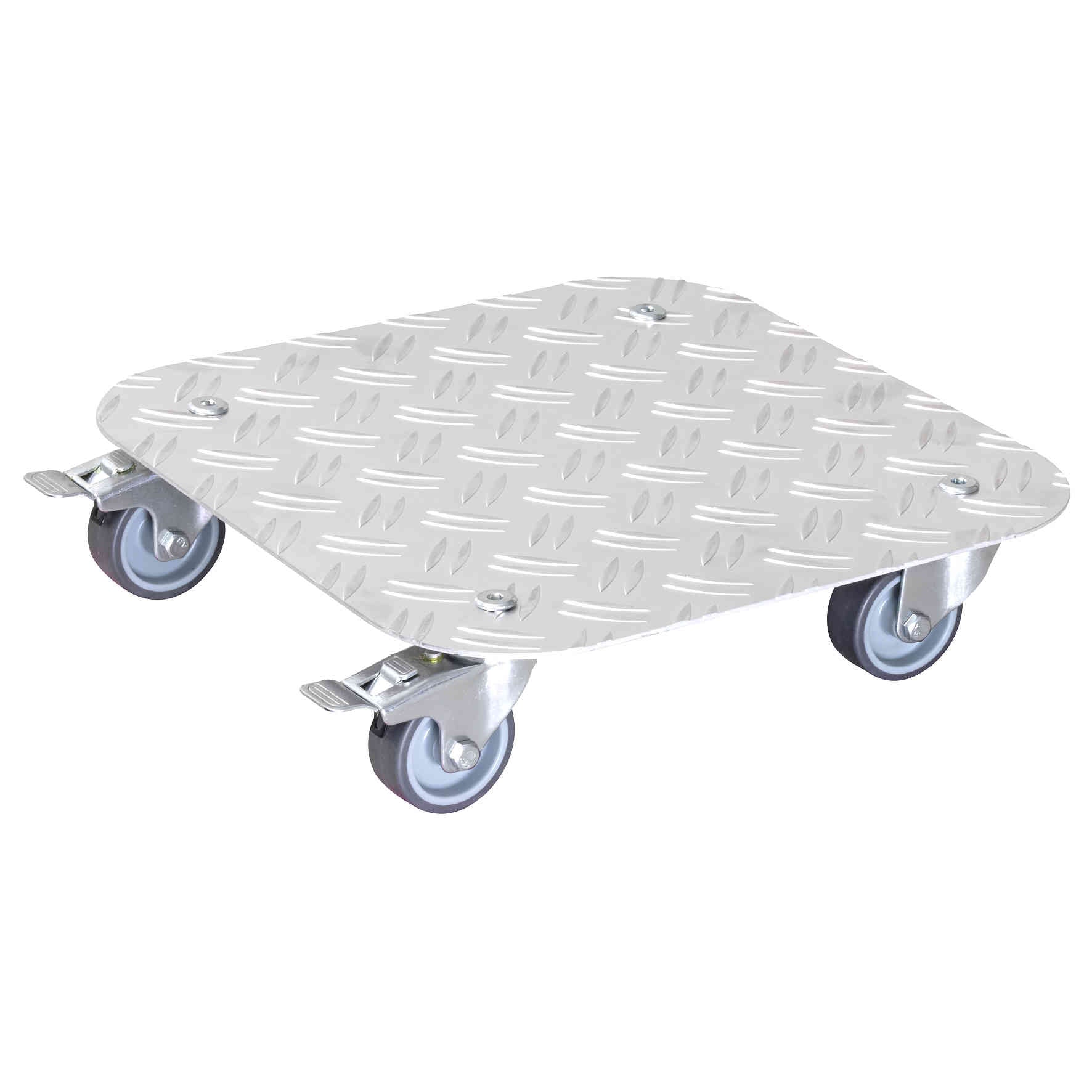 Aluminum Plant Caddy - 11.4" Silver Square Diamond Plated