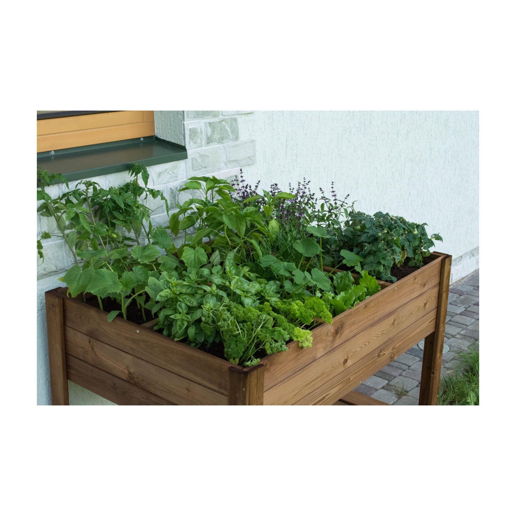 Rectangular Raised Bed with Shelf