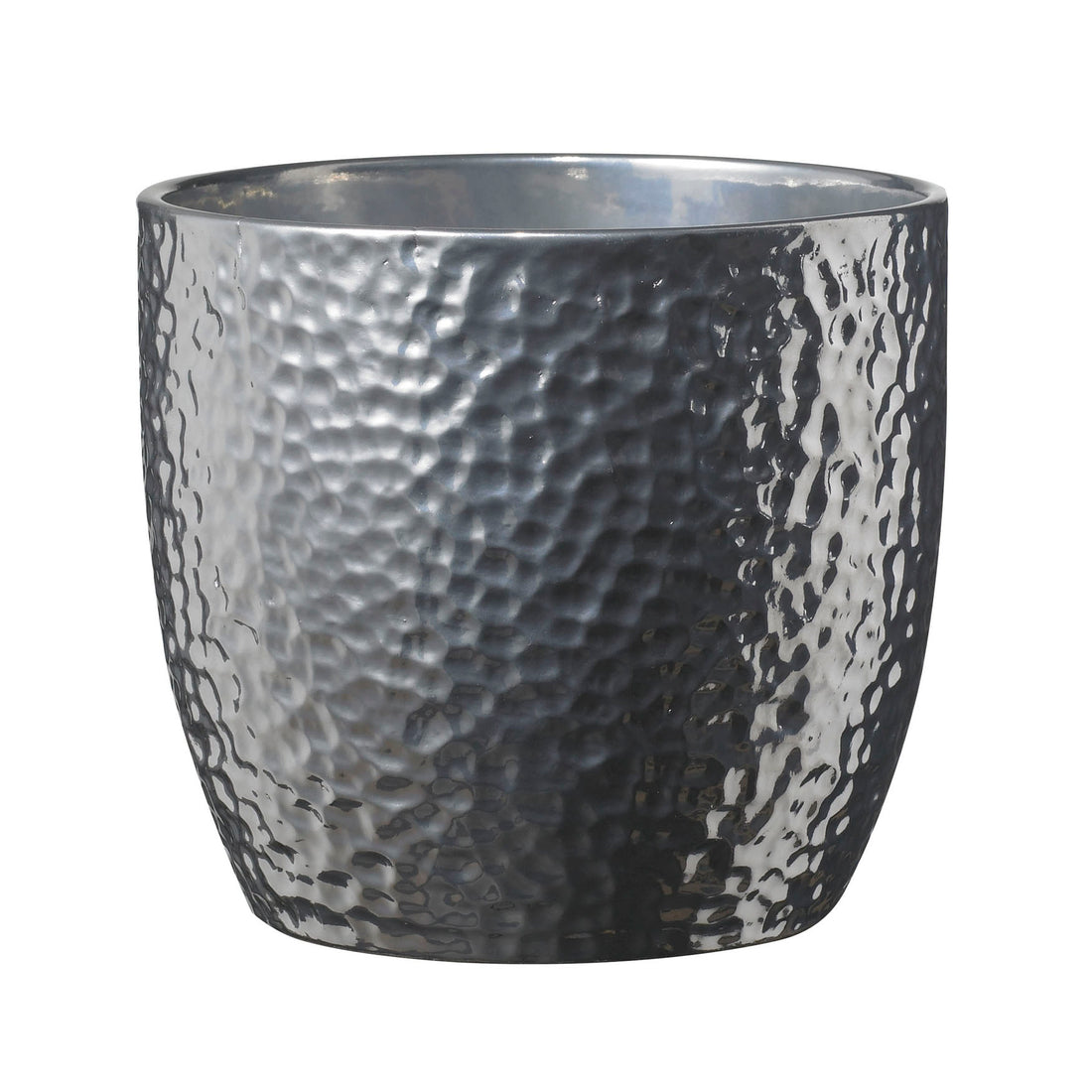 Boston Metallic Ceramic Pot - 5.5" Shiny Silver