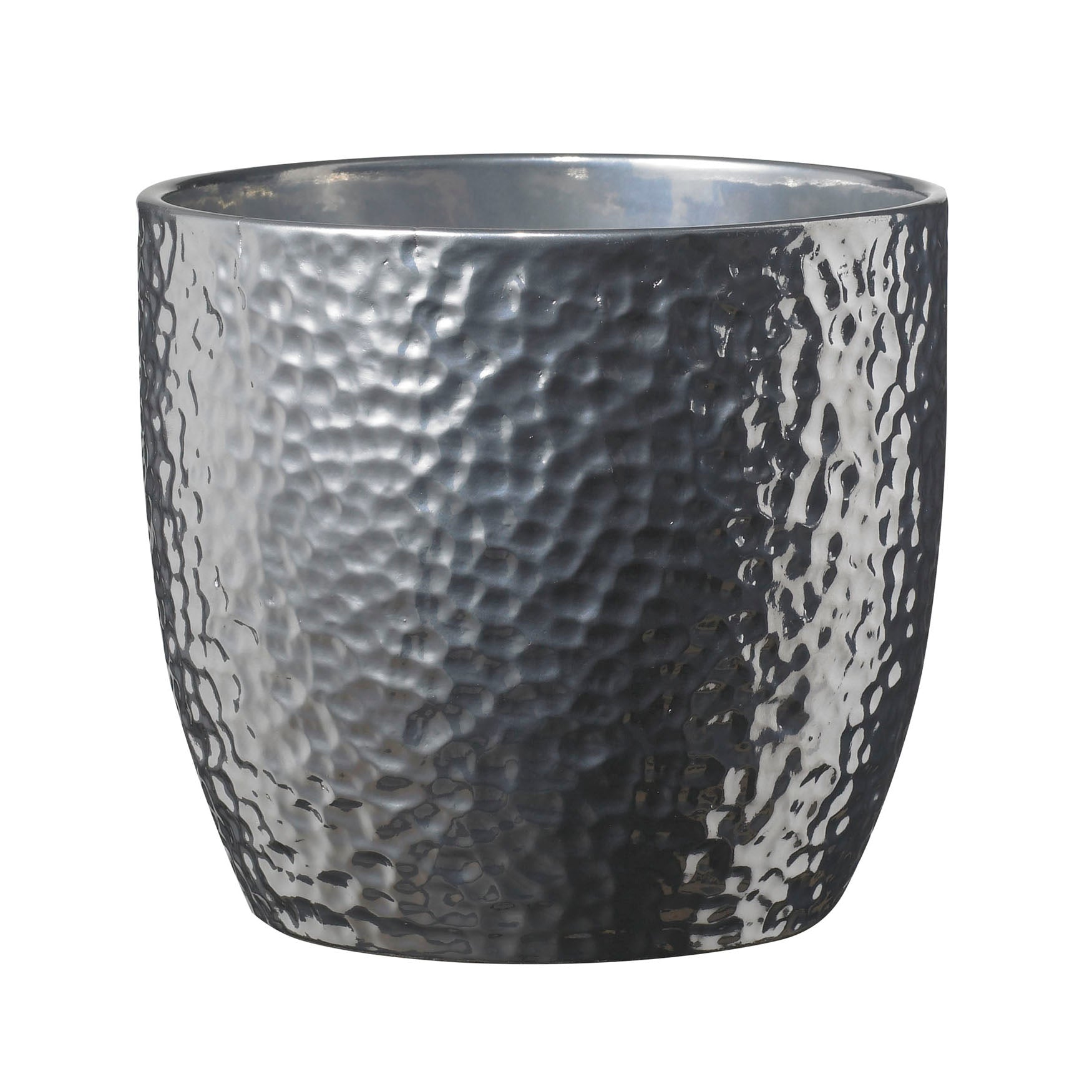 Boston Metallic Ceramic Pot - 5.5" Shiny Silver