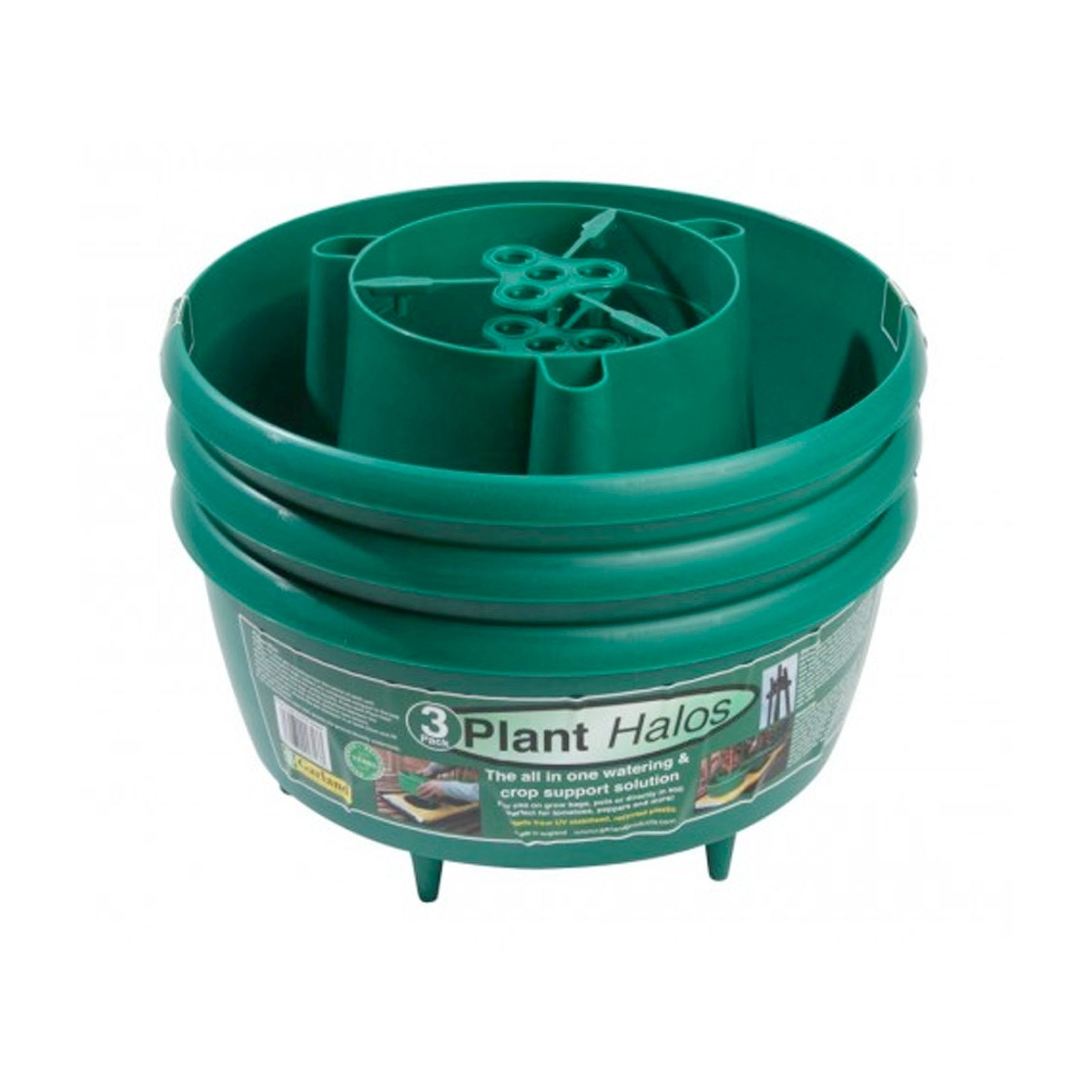 Plant Halos Watering & Plant Support - Green pack of 3