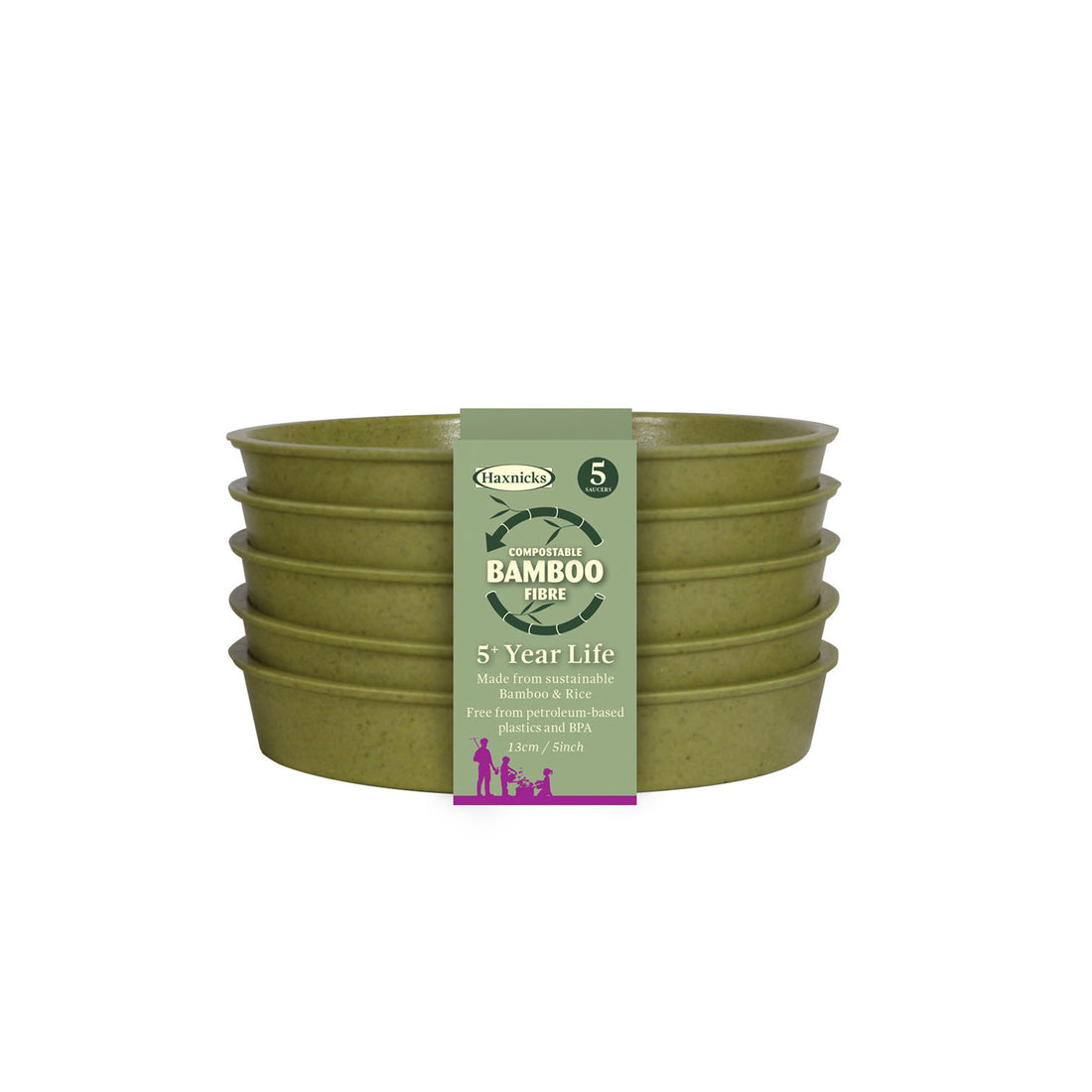Bamboo Saucer (5 pack) - 5" Green