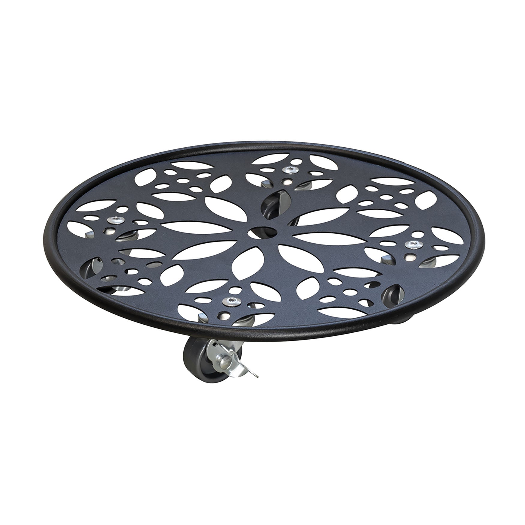Steel Plant Caddy - 11.8" Black Round Flower