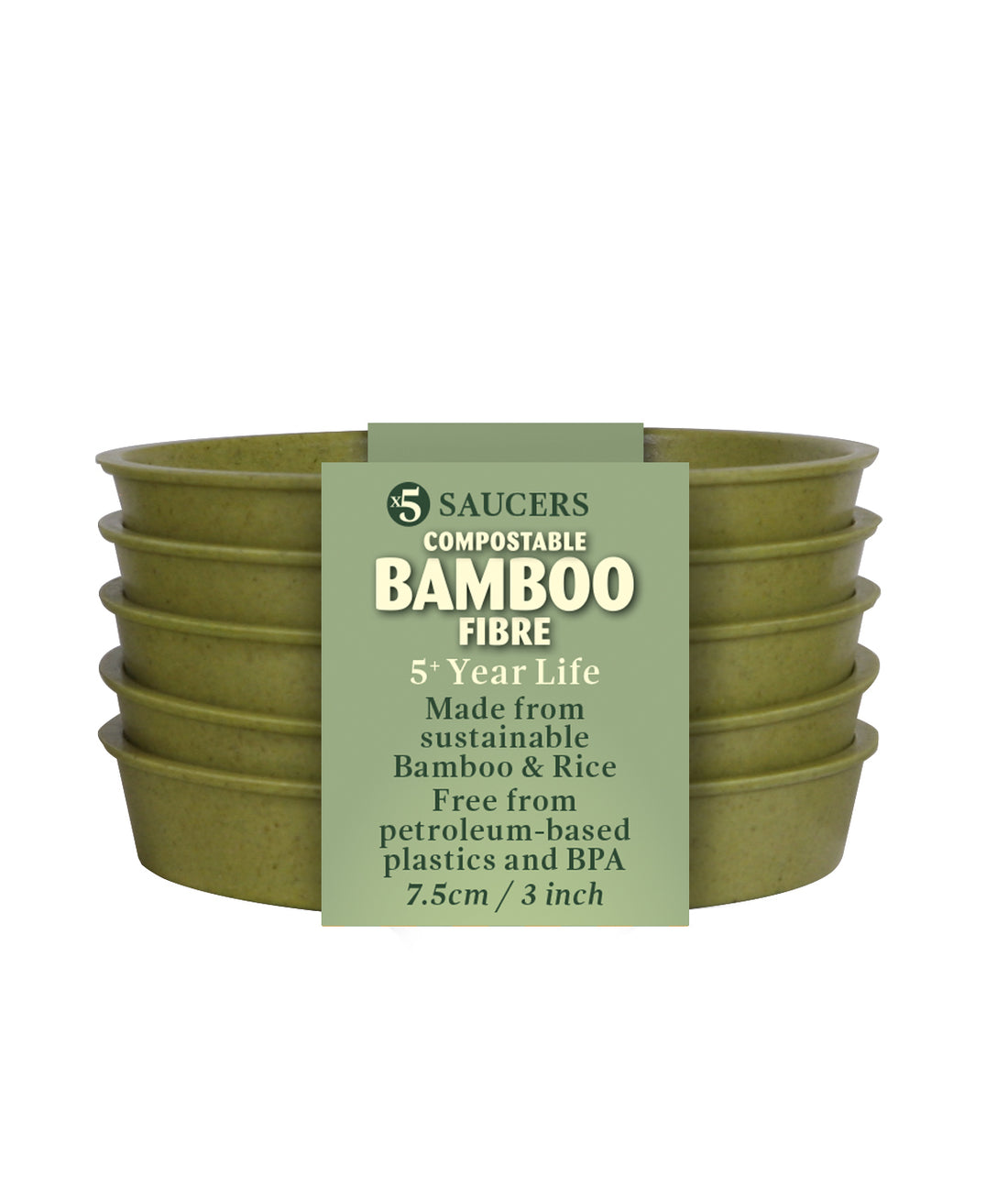 Bamboo Saucer (5 pack) - 4" Green