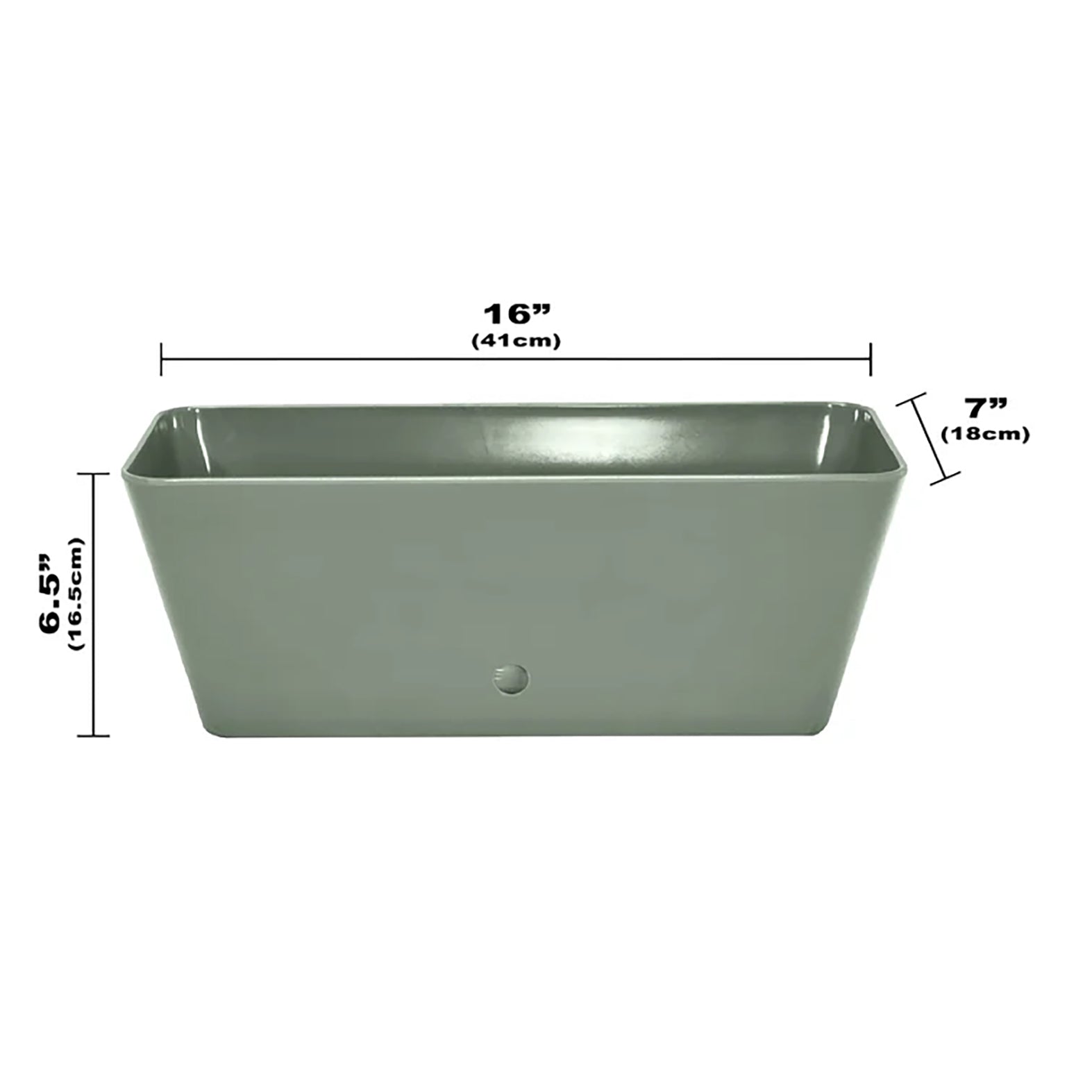 16" Rectangular Self-Watering Bamboo Planter - Sage Green