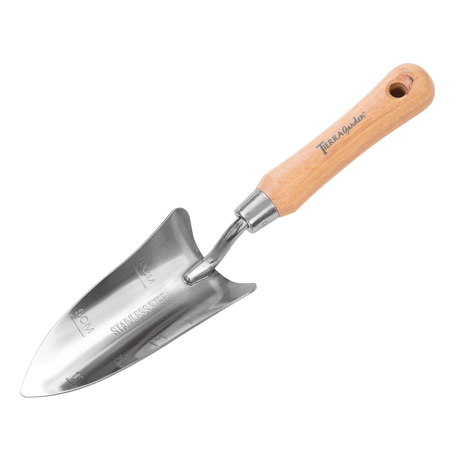 Tierra Stainless Steel Transplanter with Bamboo Handle