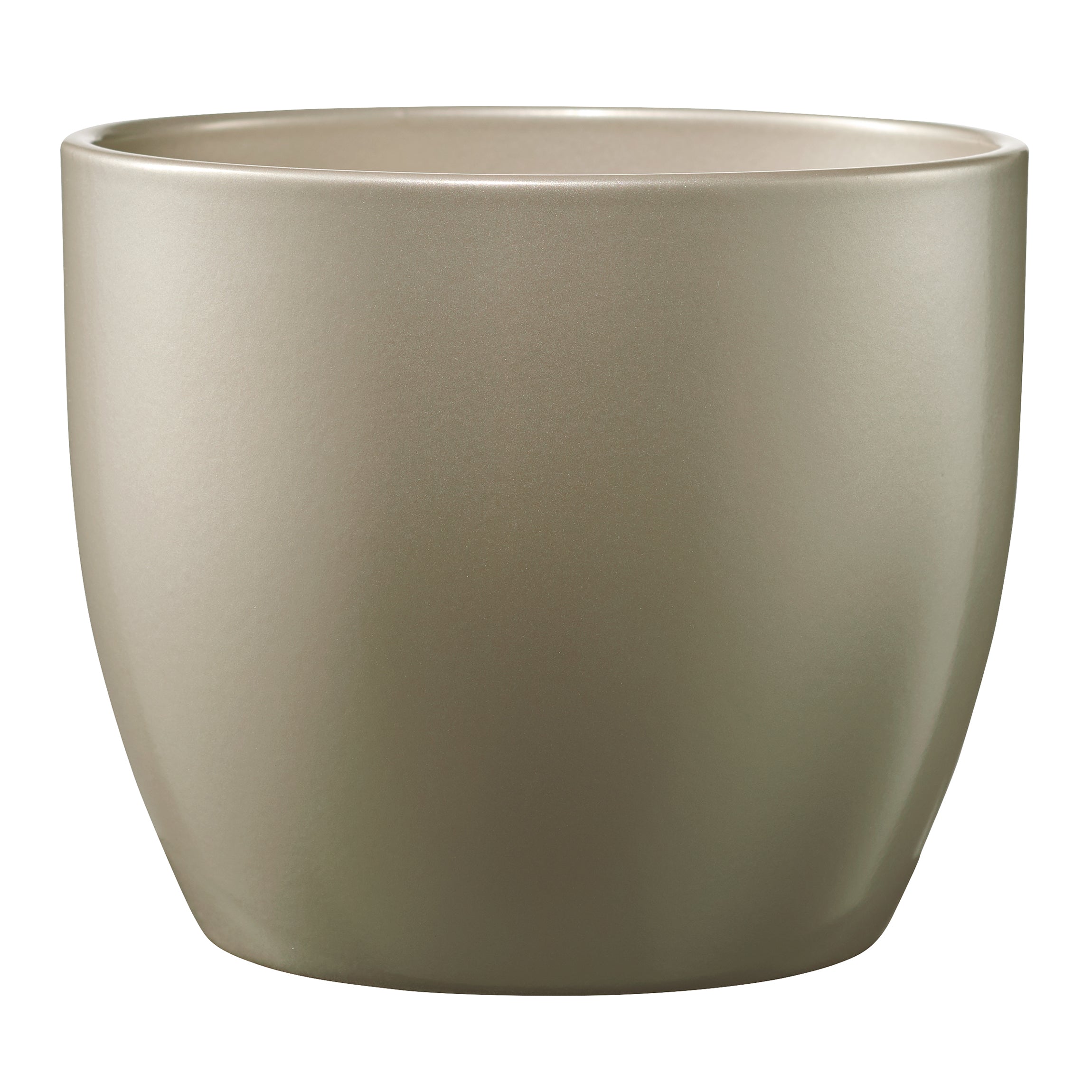 Basel Elegance Ceramic Pot - 5.1" Gray Beige Metallic