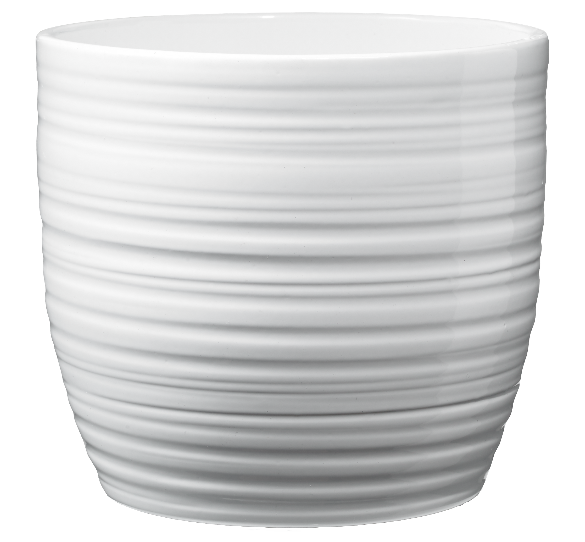 Bergamo Pure Ceramic Pot - 5.1" Shiny White