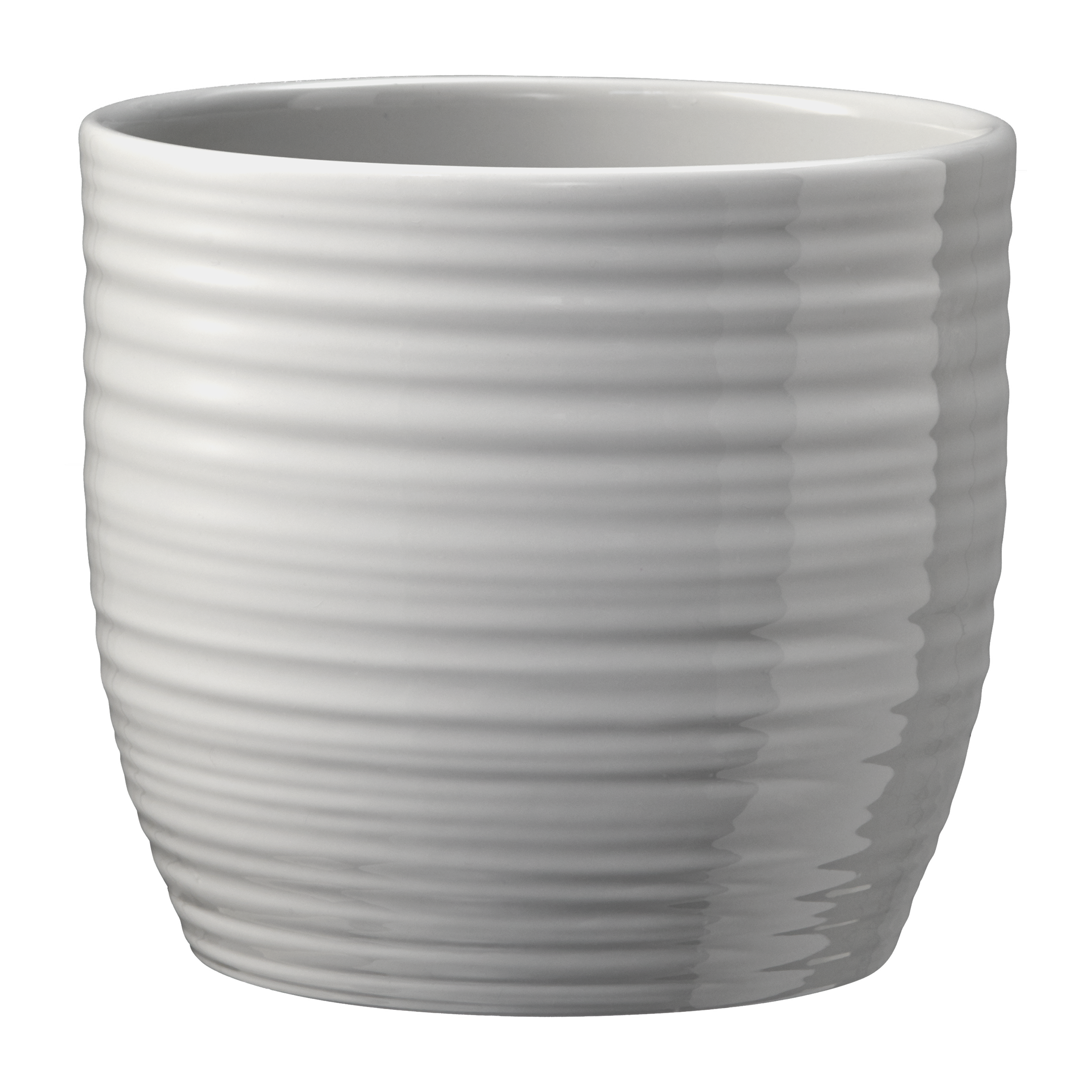Bergamo Pure Ceramic Pot - 5.1" Shiny Light Gray