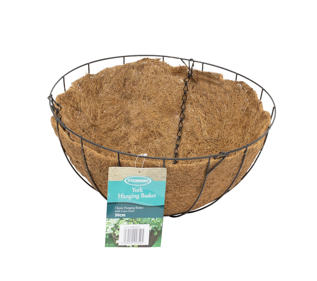 York Deluxe Hanging Basket with Coco Liner - 12"