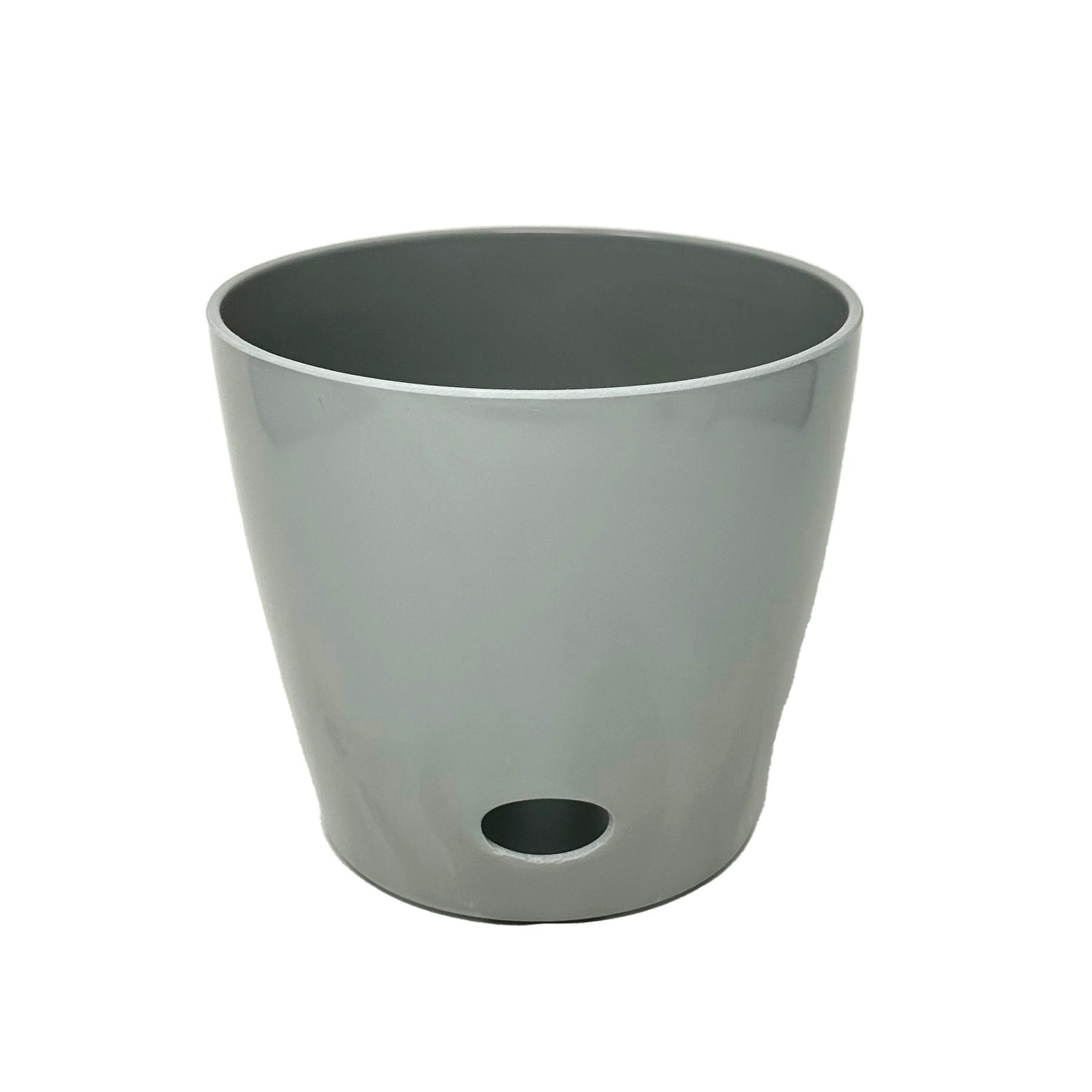 7" Round Self-Watering Bamboo Pot - Gray