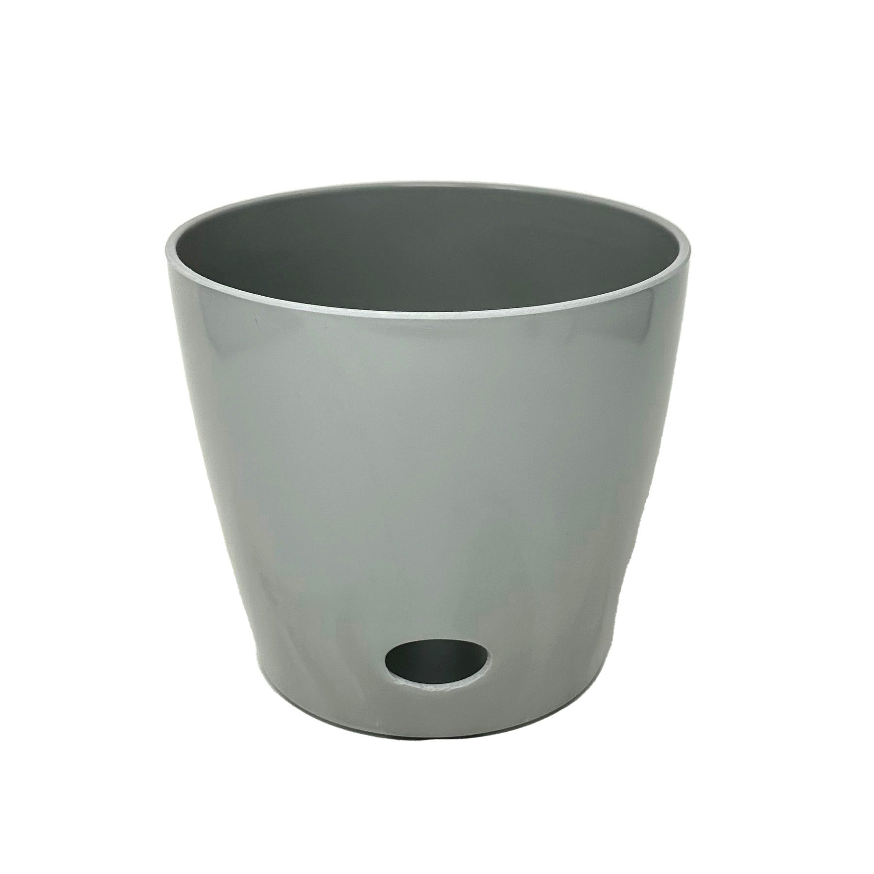 7" Round Self-Watering Bamboo Pot - Gray