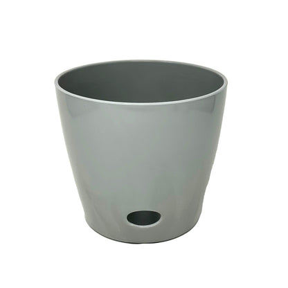 7" Round Self-Watering Bamboo Pot - Gray