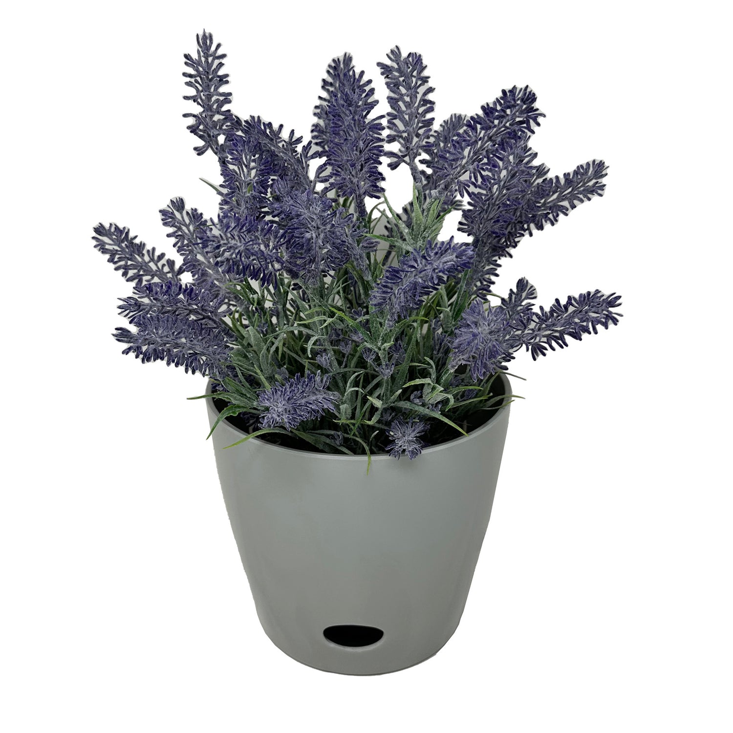 7" Round Self-Watering Bamboo Pot - Gray