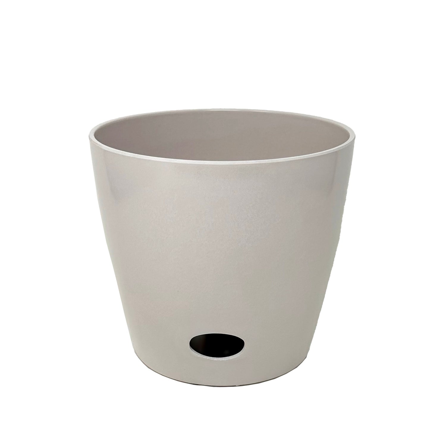 7" Round Self-Watering Bamboo Pot - Cream
