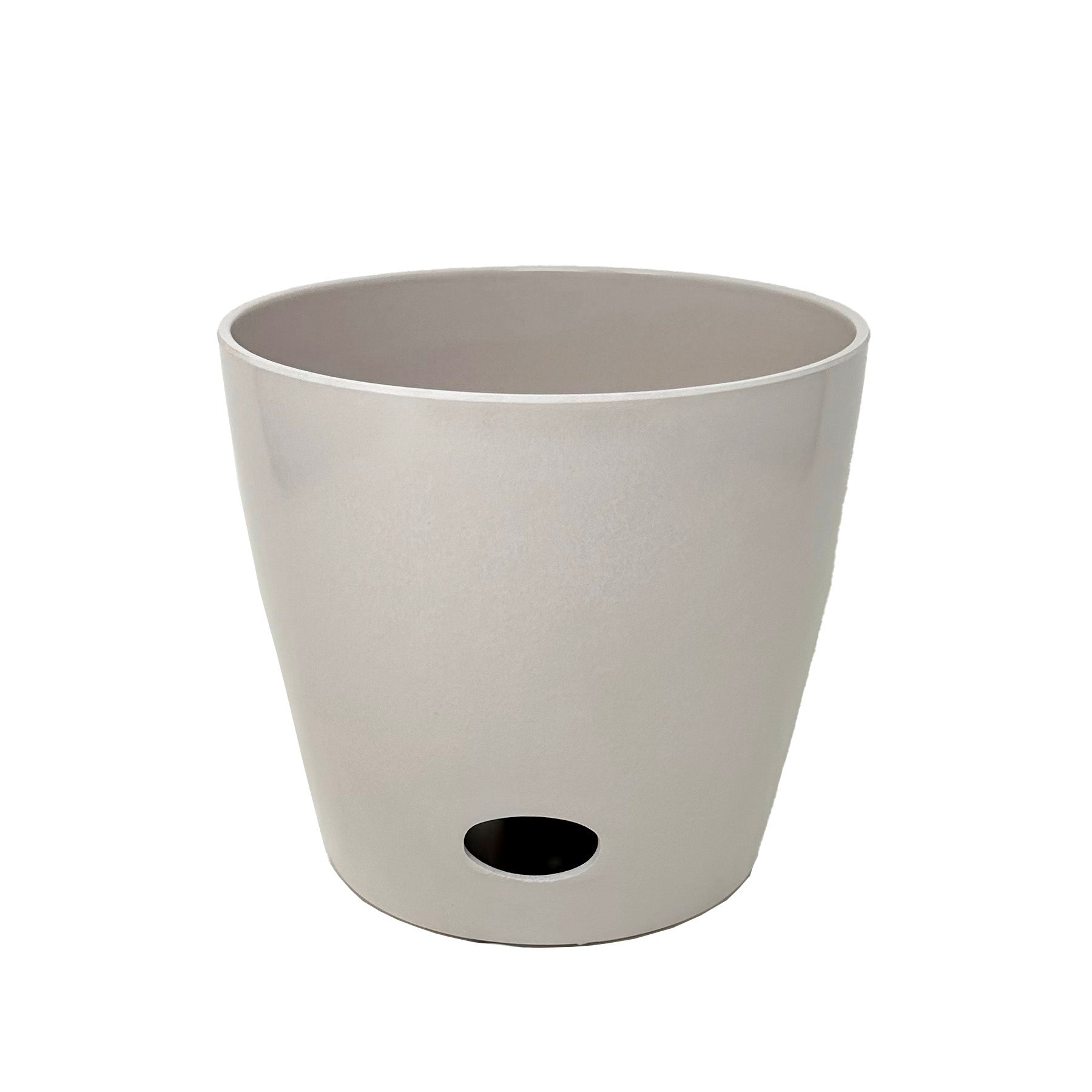 7" Round Self-Watering Bamboo Pot - Cream