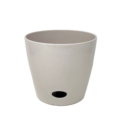 7" Round Self-Watering Bamboo Pot - Cream