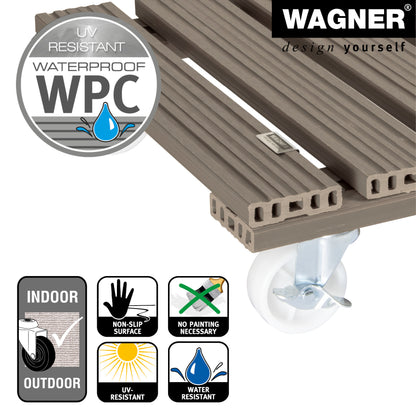 Wagner Waterproof Plant Caddy - 15.4" Taupe Square