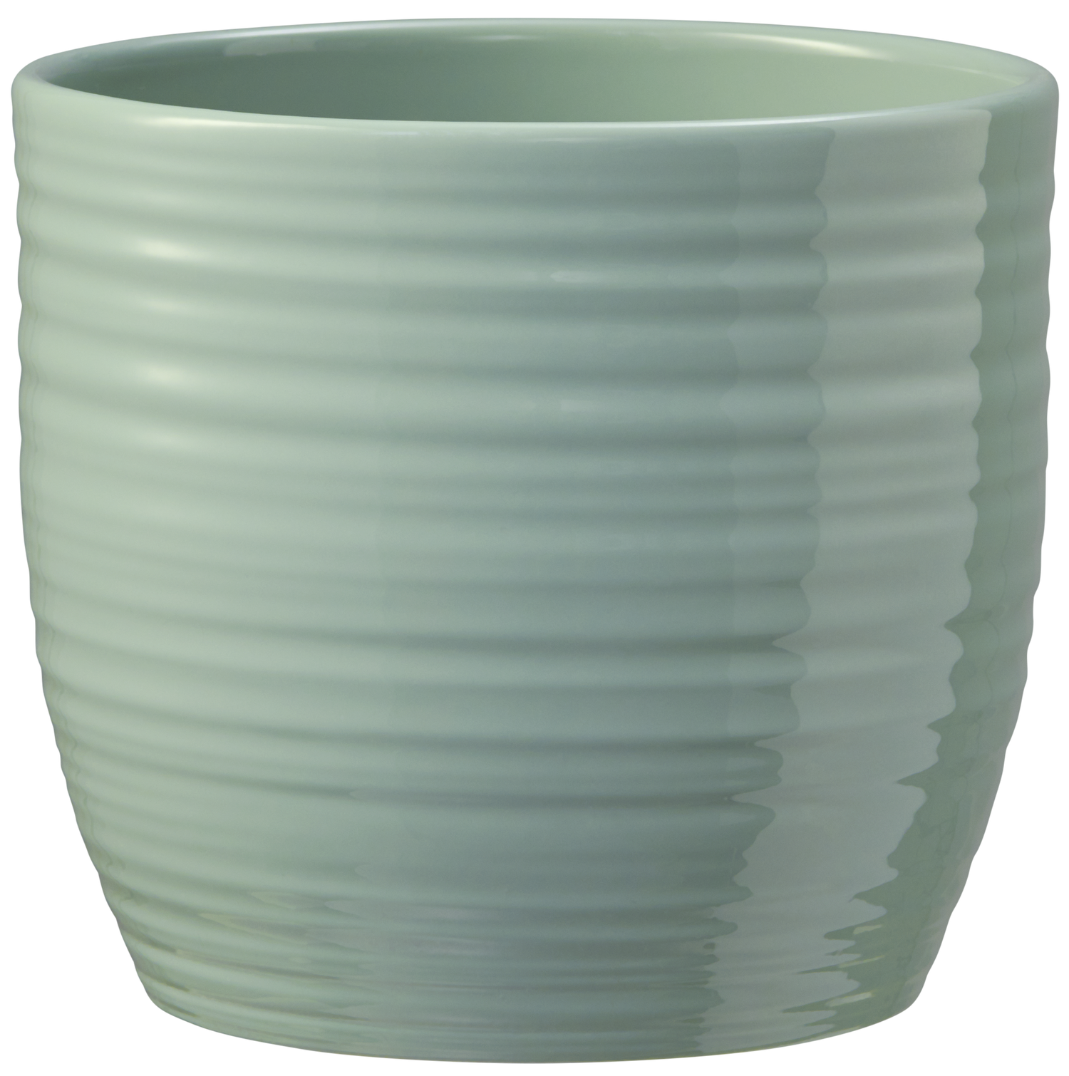 Bergamo Pure Ceramic Pot - 5.1" Shiny Glacier Blue