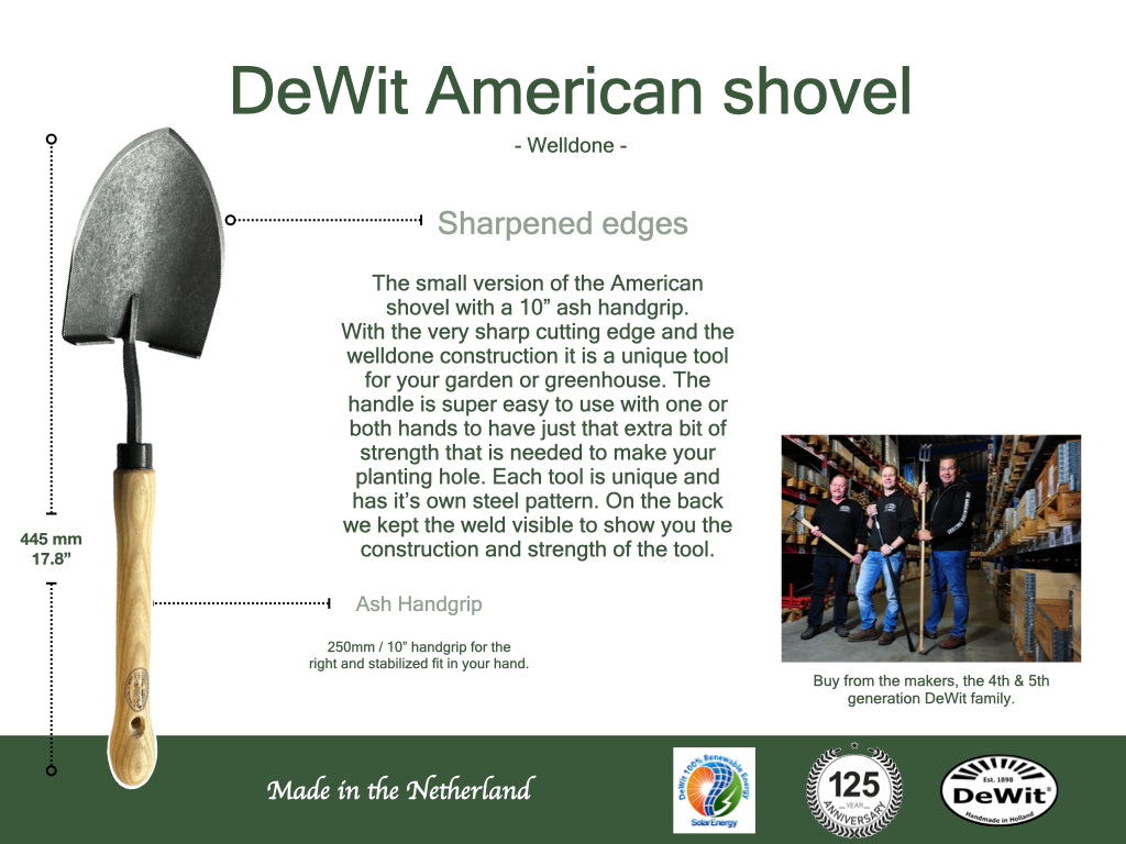 DeWit Shovel - American with 10" Handgrip