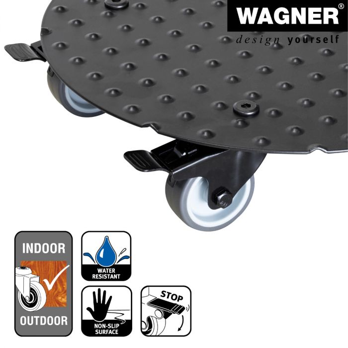 Aluminum Plant Caddy  - 11.8" Black Round