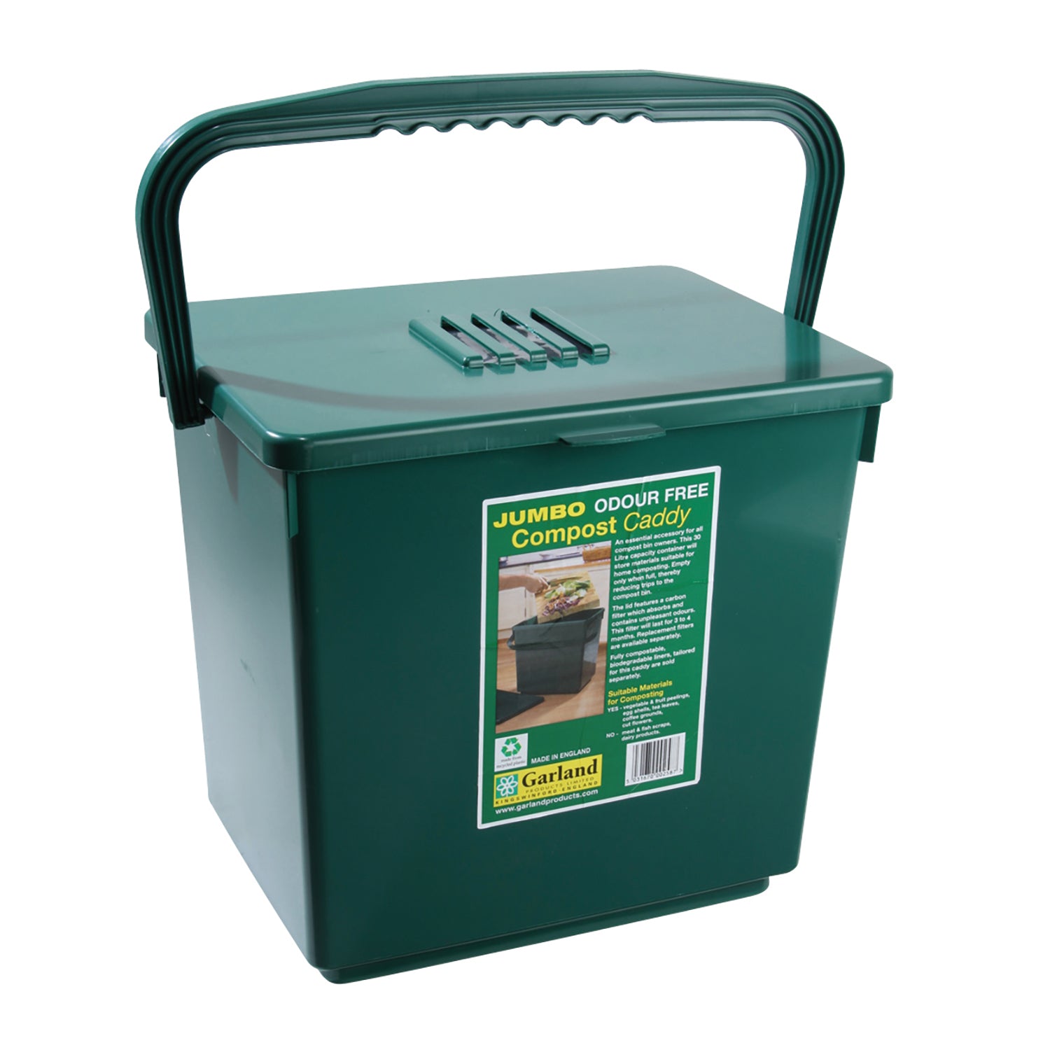 Jumbo Compost Caddy with Replacement Filters &amp; Biodegradable Bags