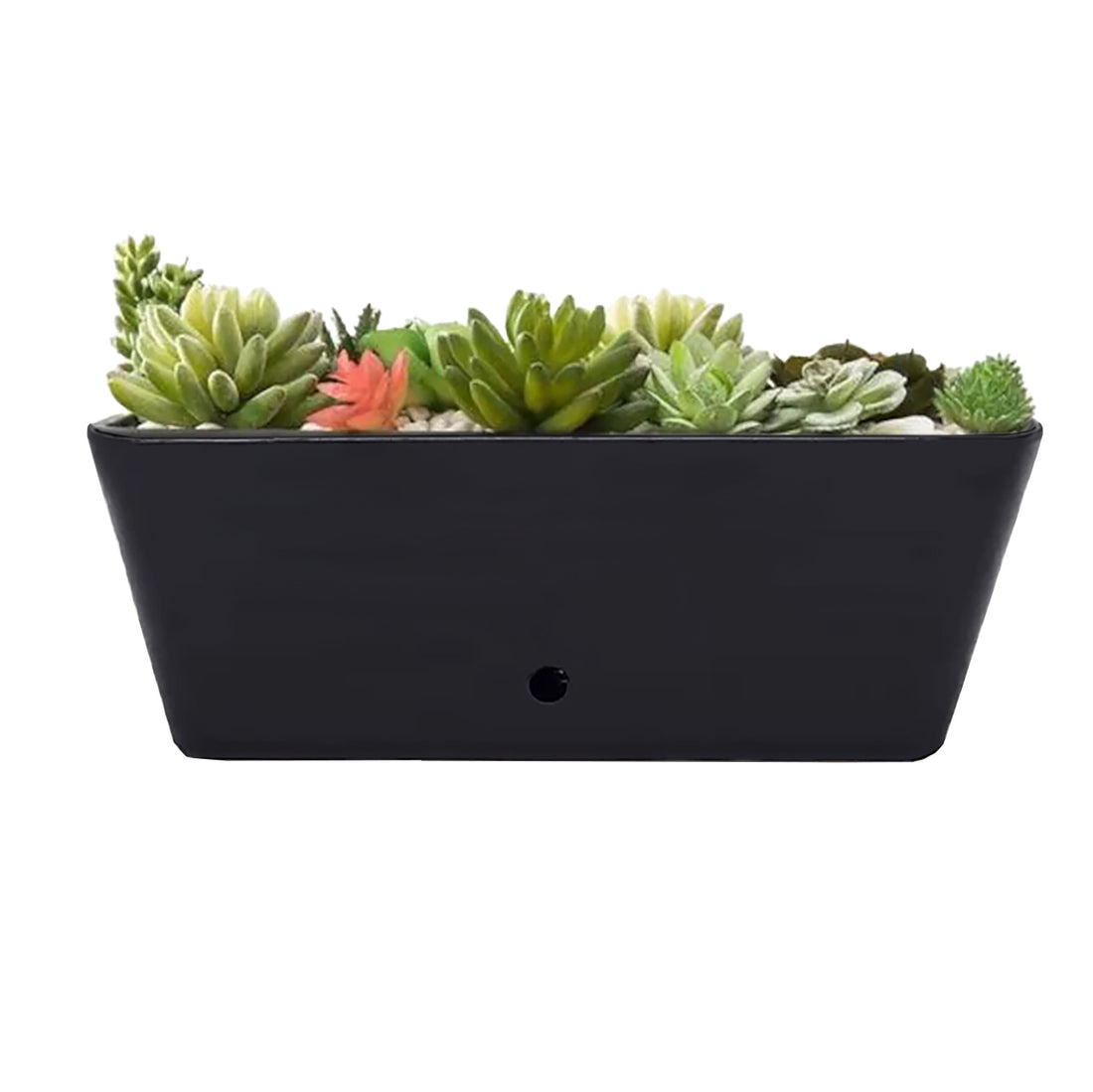 16" Rectangular Self-Watering Bamboo Planter - Black